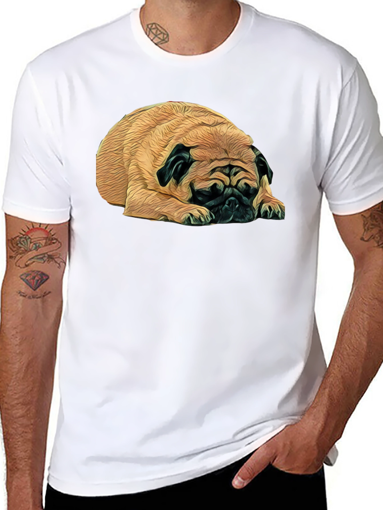 Pug Life Tee - Relaxed Dog Graphic Black T-Shirt