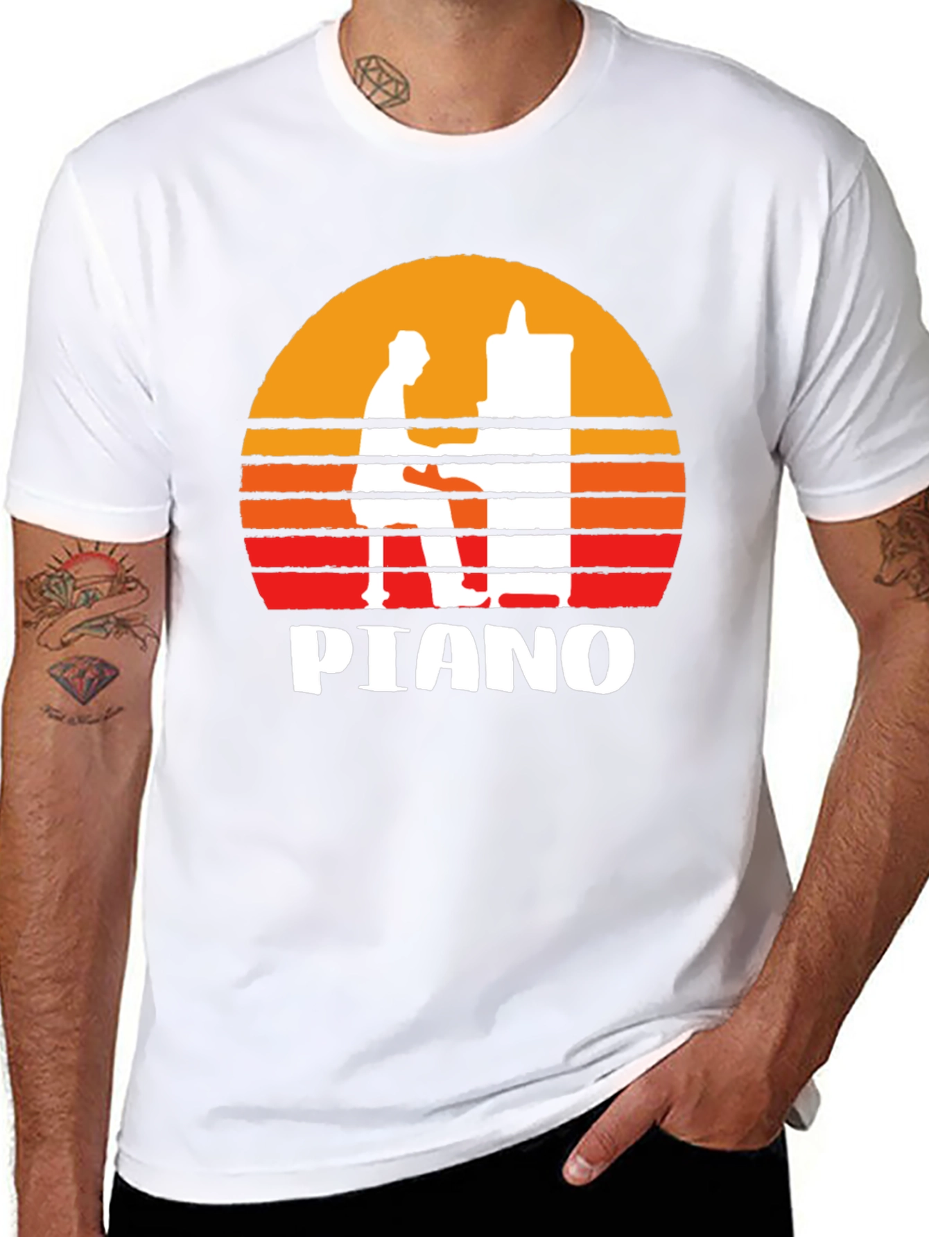 Piano Sunset Graphic Tee - Musician T-Shirt
