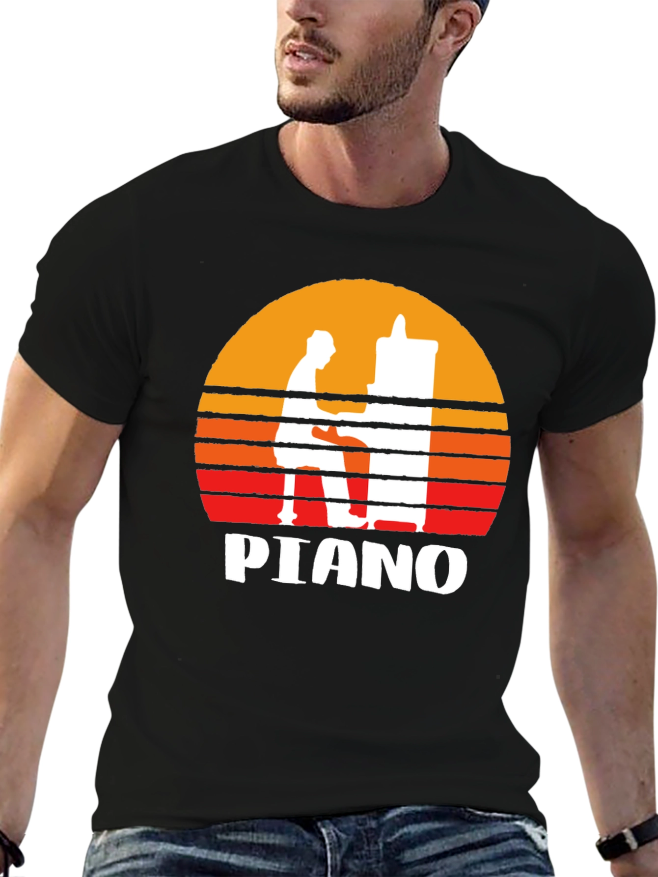Piano Sunset Graphic Tee - Musician T-Shirt