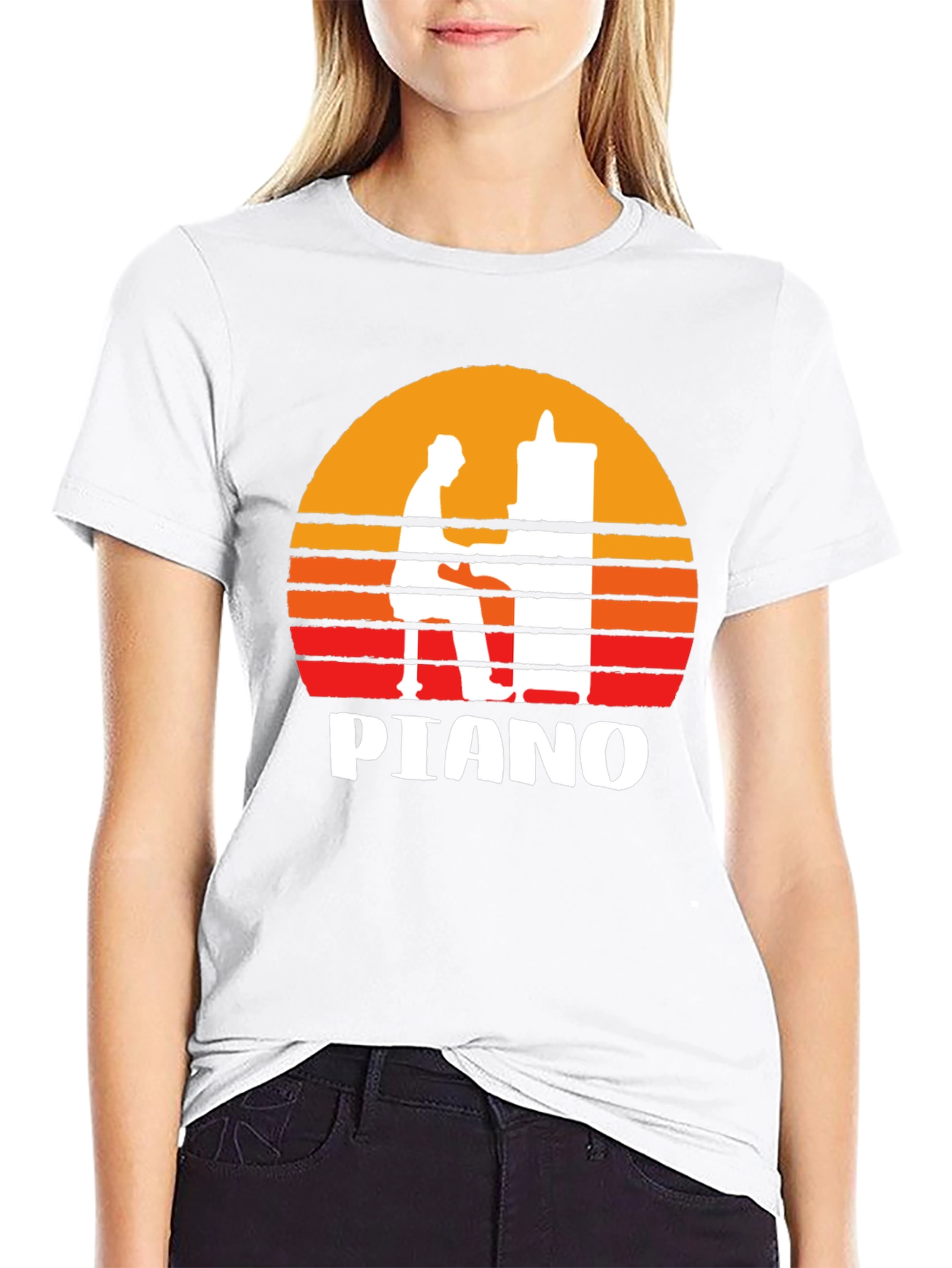 Piano Sunset Graphic Tee - Musician T-Shirt