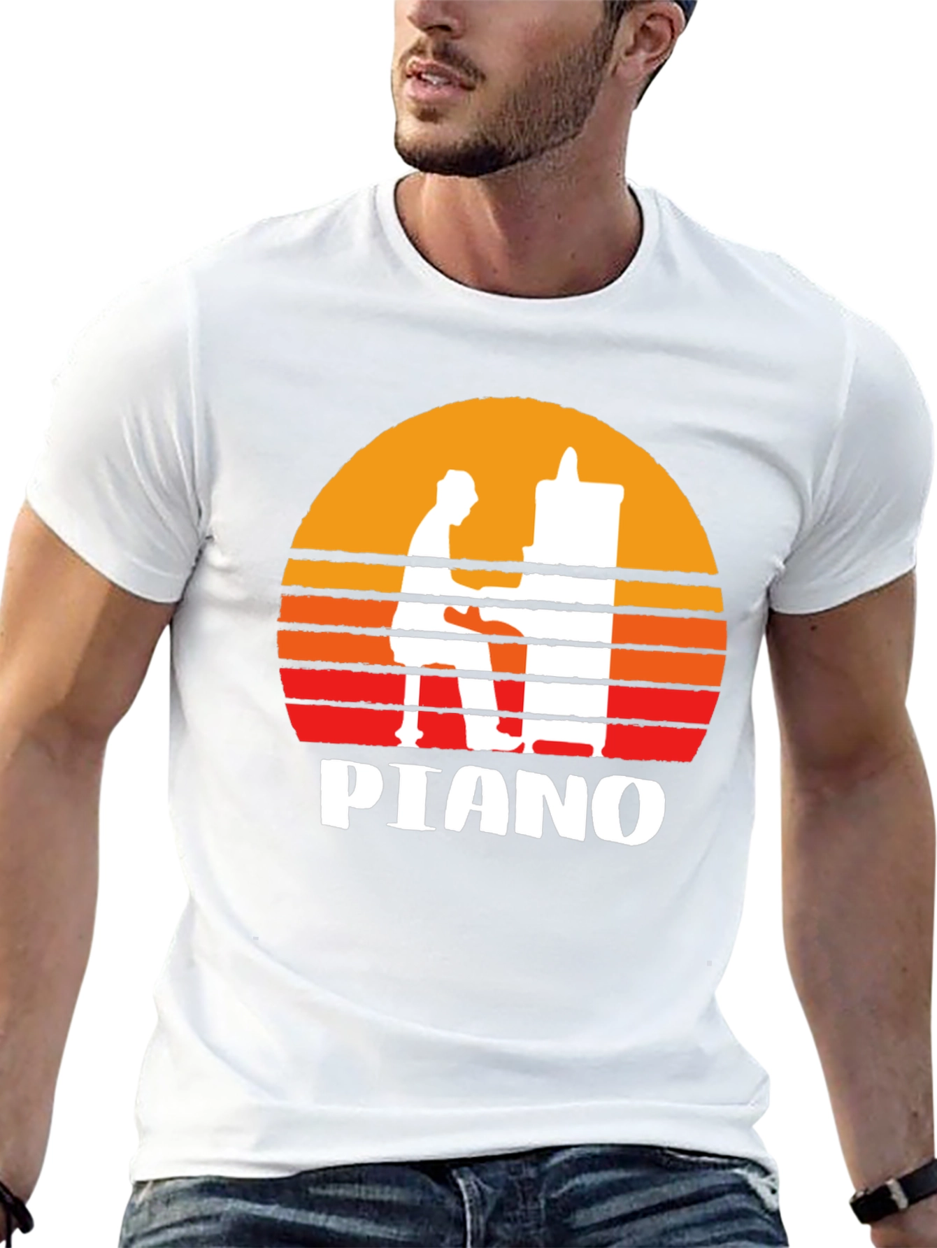 Piano Sunset Graphic Tee - Musician T-Shirt