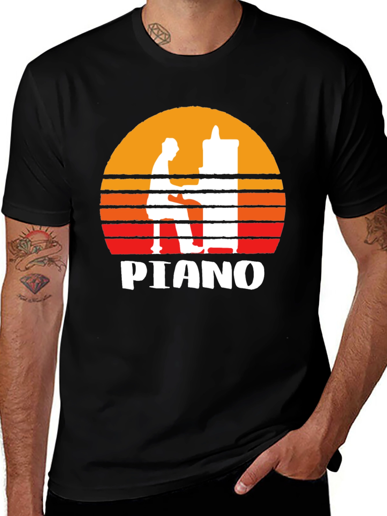 Piano Sunset Graphic Tee - Musician T-Shirt
