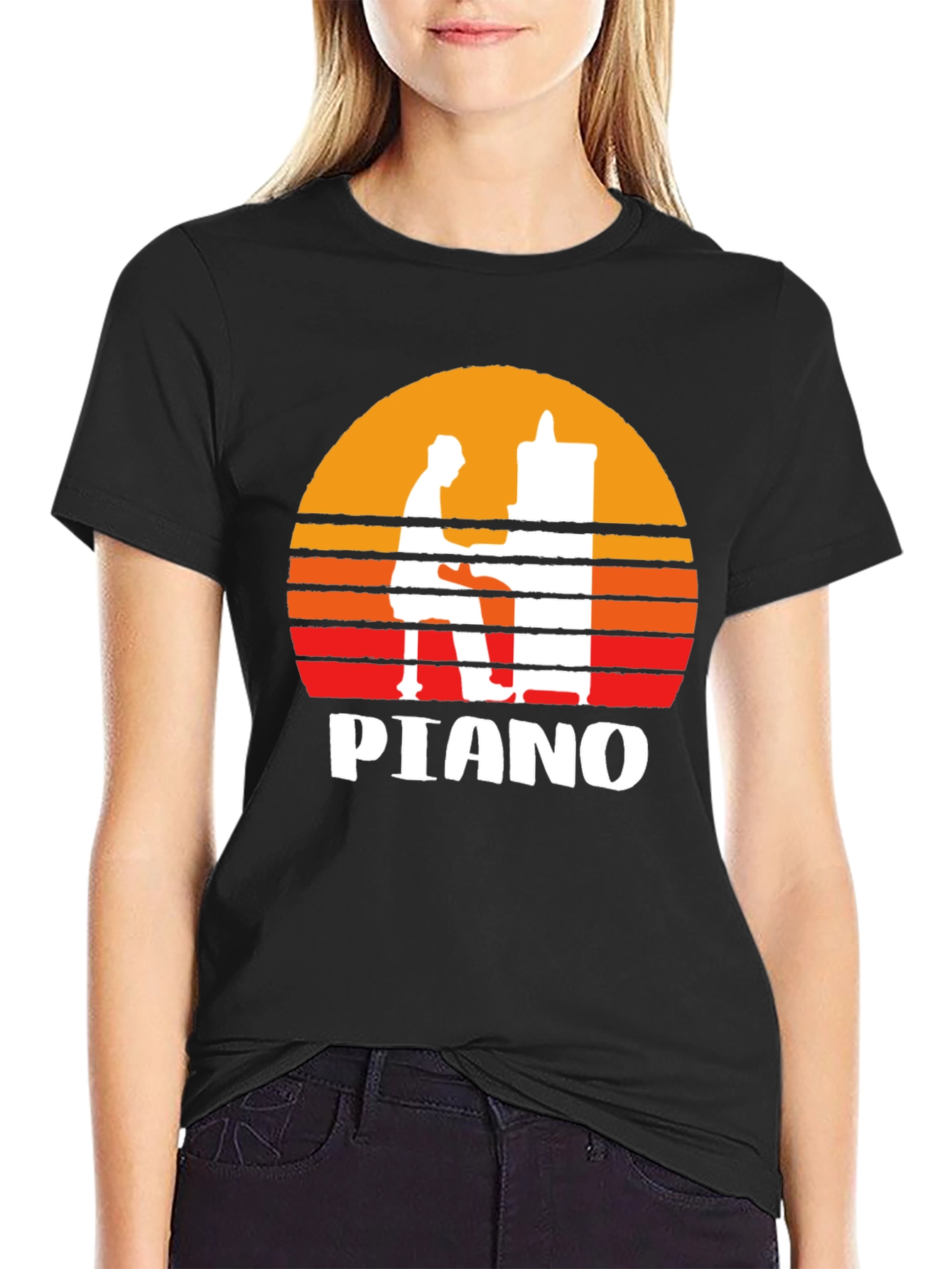 Piano Sunset Graphic Tee - Musician T-Shirt