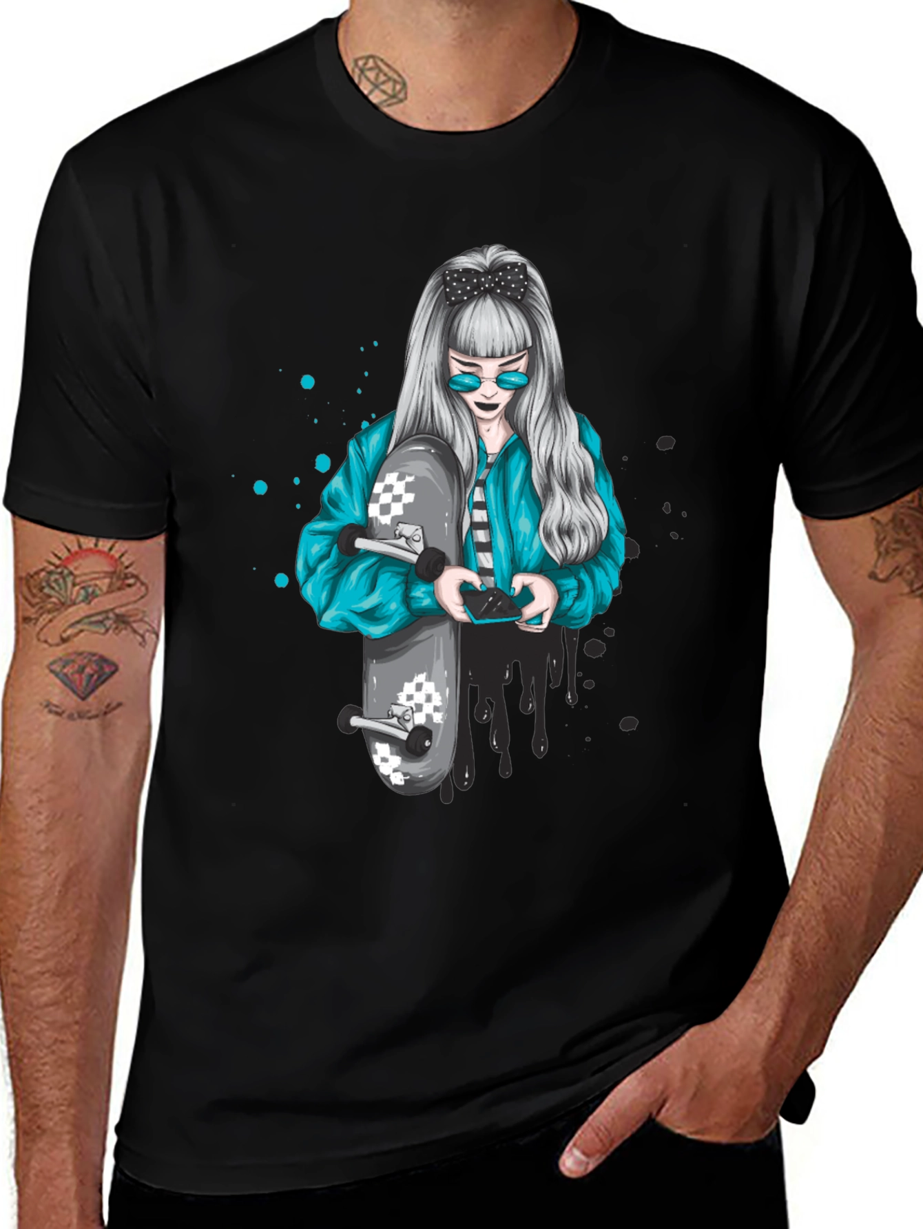 Skater Girl Graphic Tee - Cool Urban Style