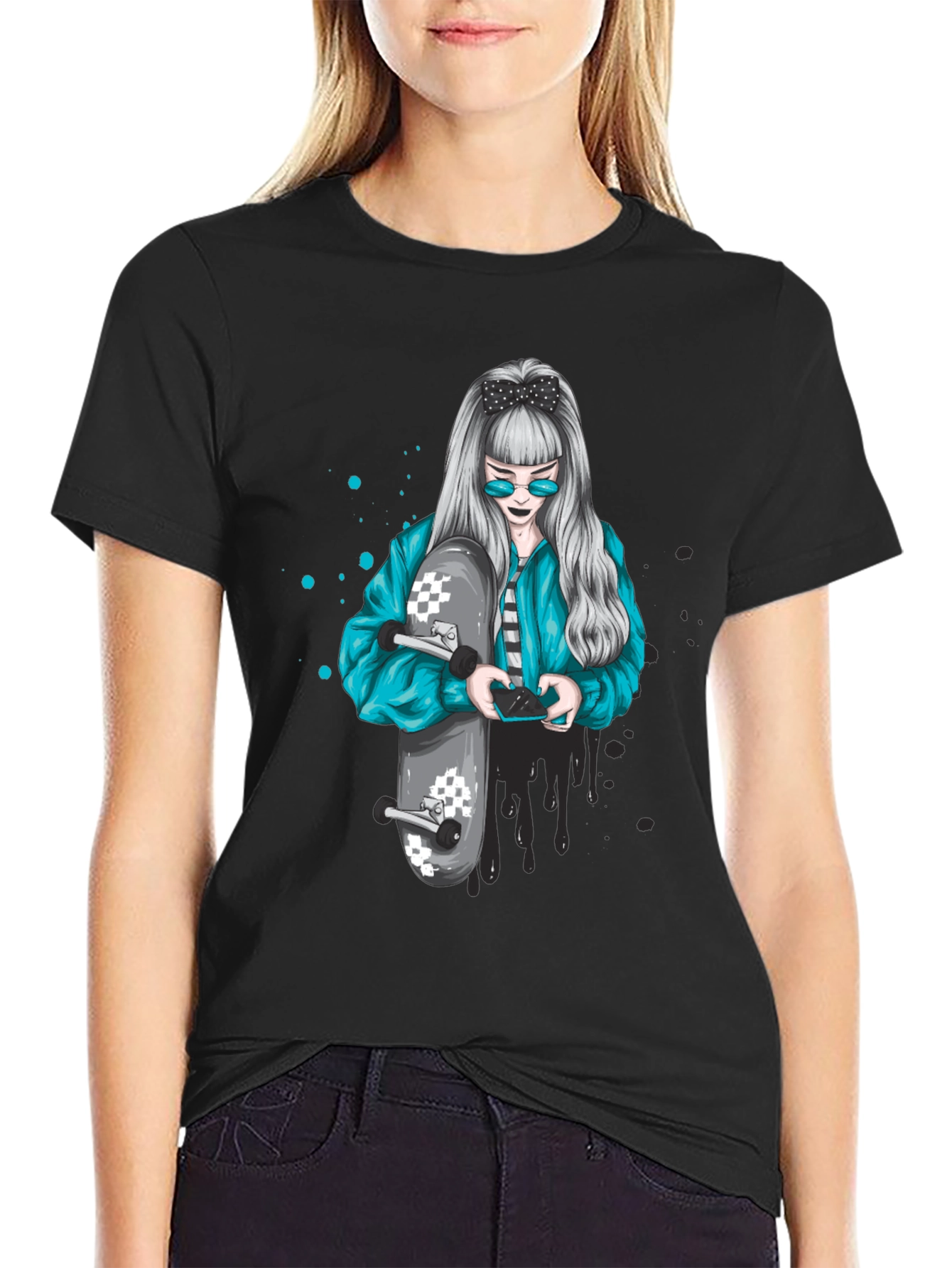 Skater Girl Graphic Tee - Cool Urban Style