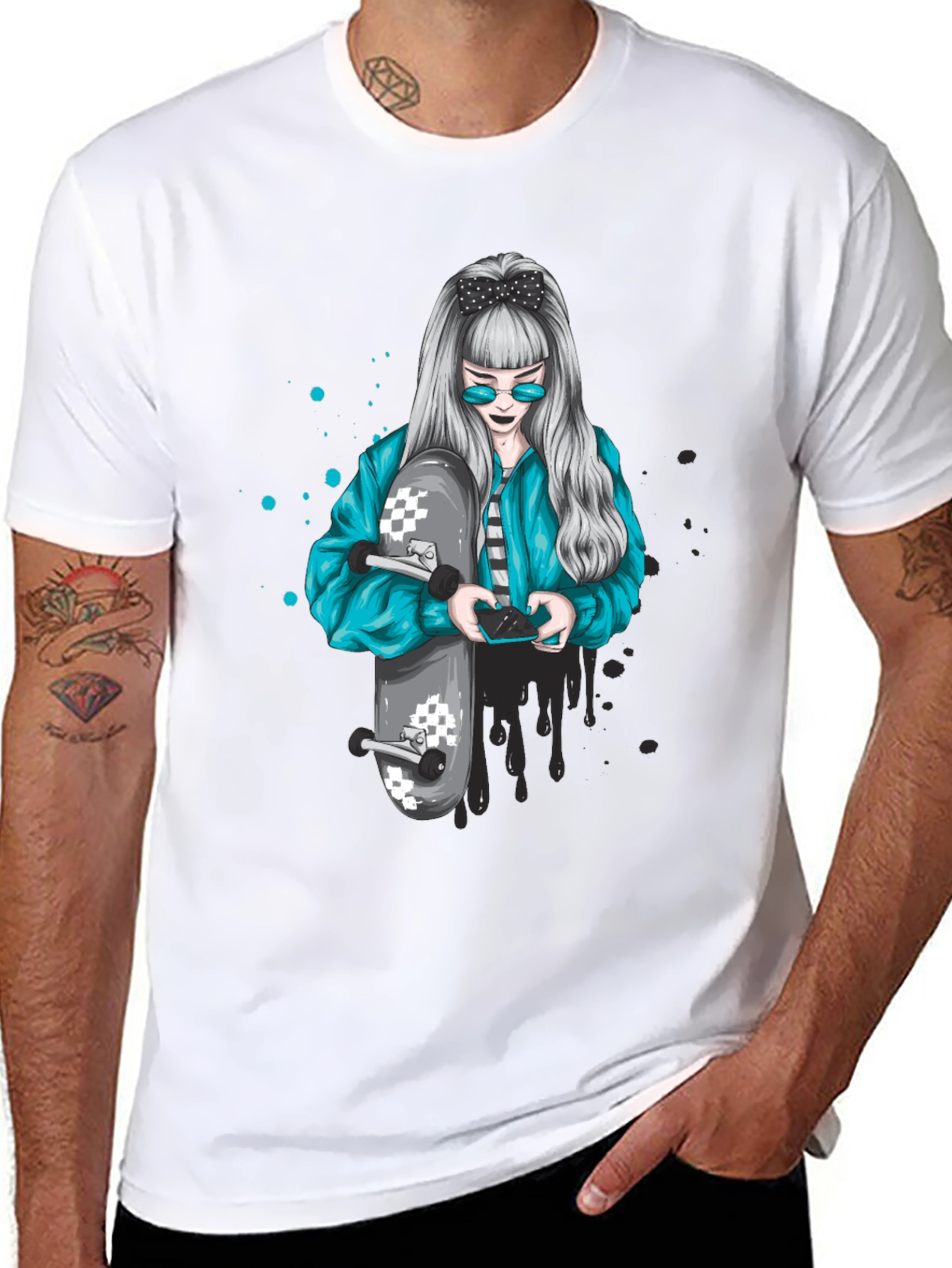 Skater Girl Graphic Tee - Cool Urban Style