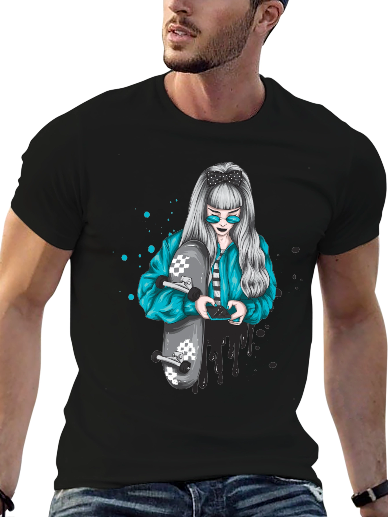 Skater Girl Graphic Tee - Cool Urban Style