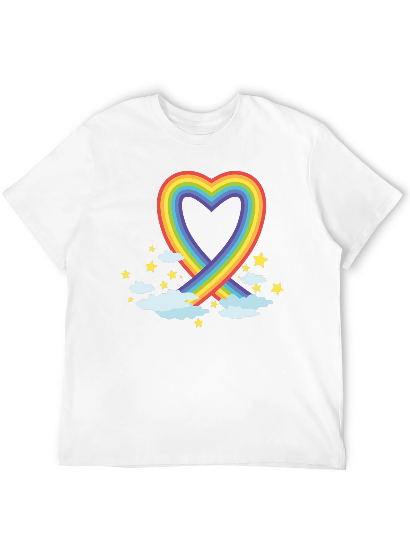 Rainbow Heart Graphic Tee - Soft Cotton Blend