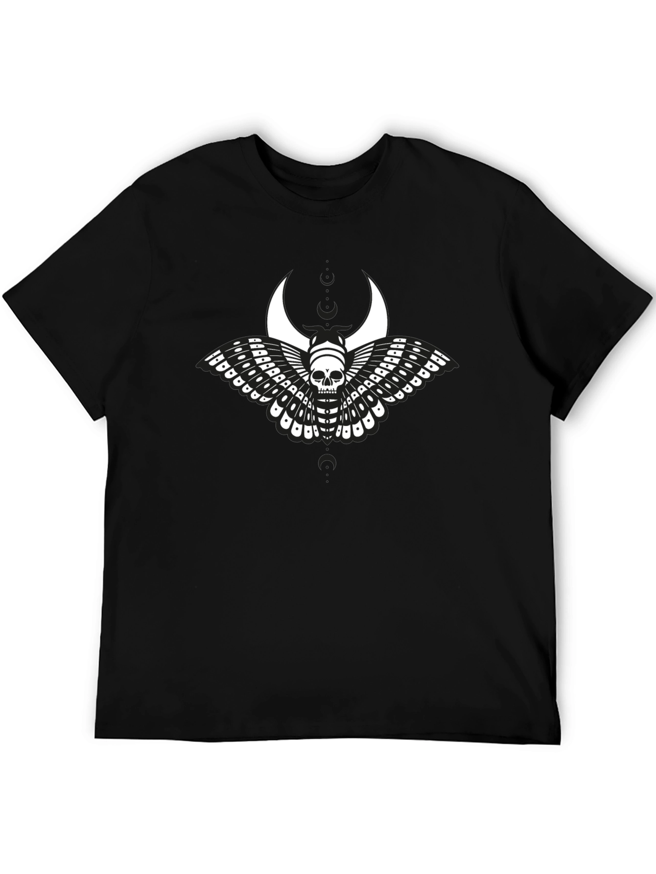 Skull Moth Graphic T-Shirt - Black Cotton Tee