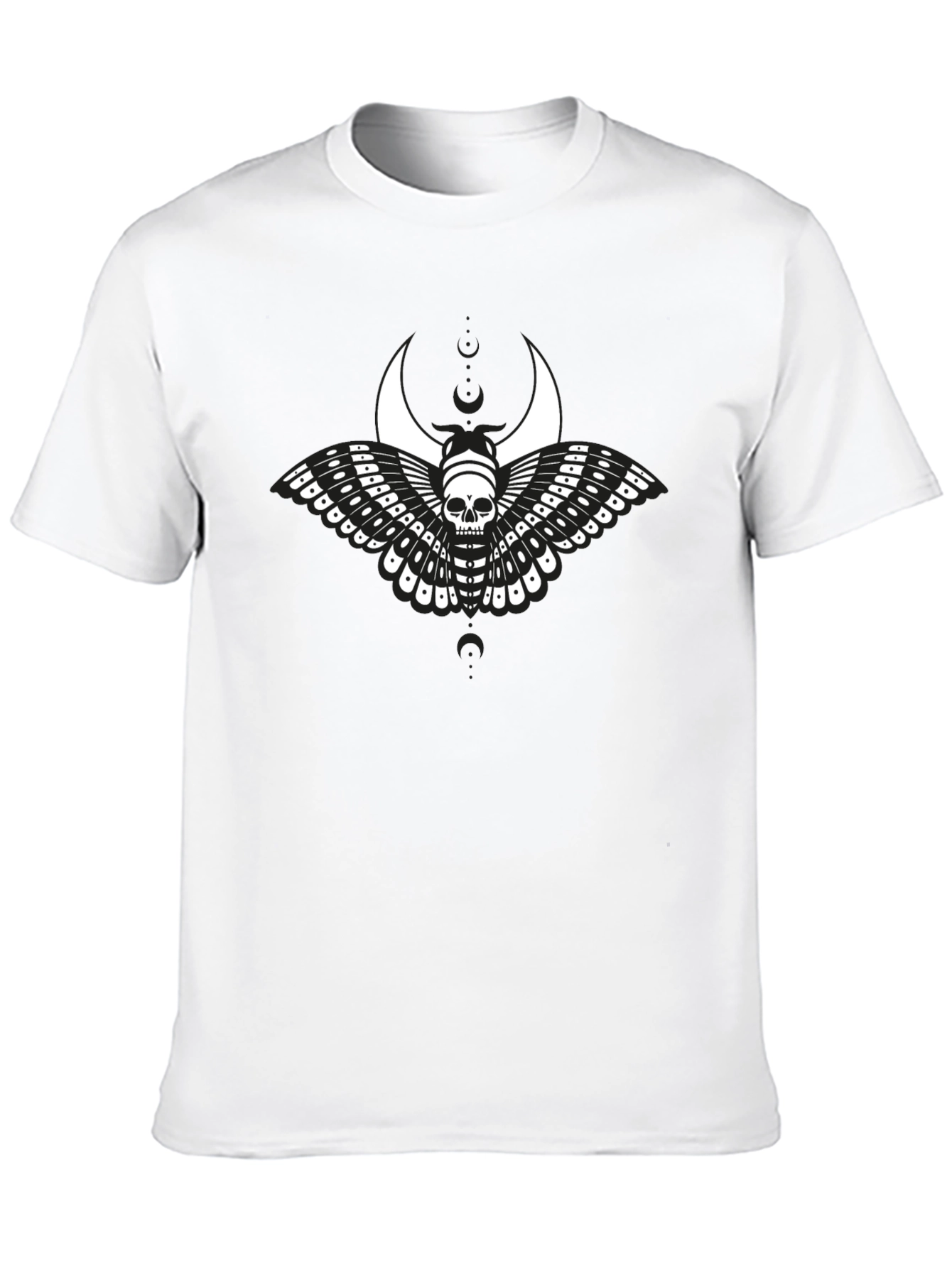 Skull Moth Graphic T-Shirt - Black Cotton Tee