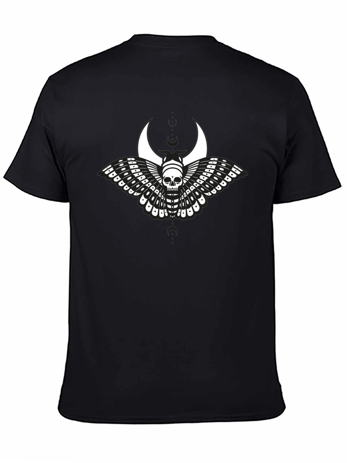 Skull Moth Graphic T-Shirt - Black Cotton Tee