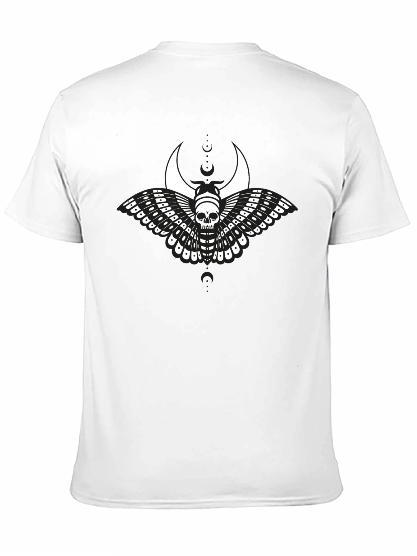Skull Moth Graphic T-Shirt - Black Cotton Tee