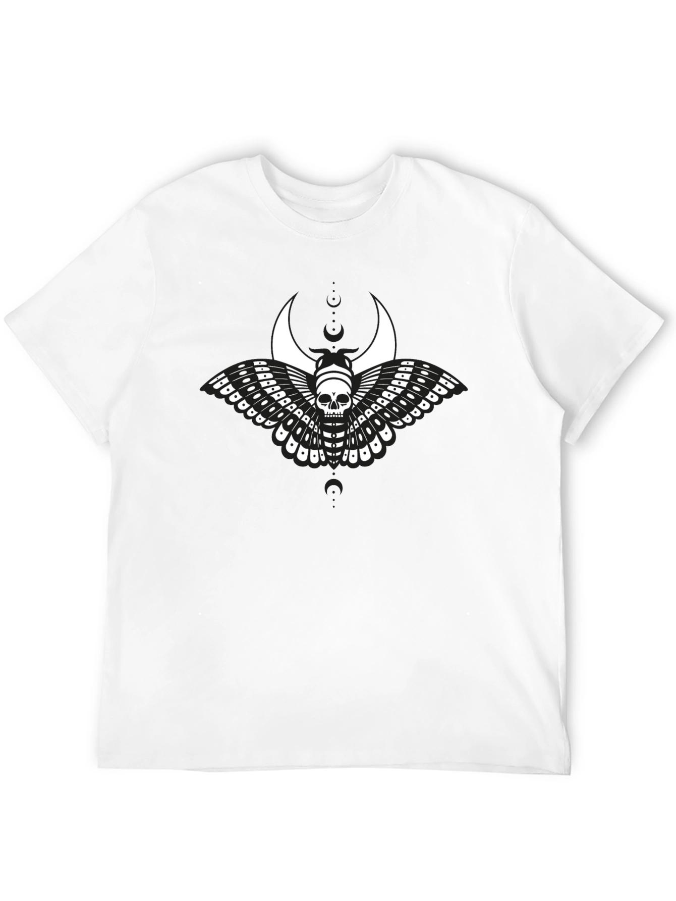 Skull Moth Graphic T-Shirt - Black Cotton Tee