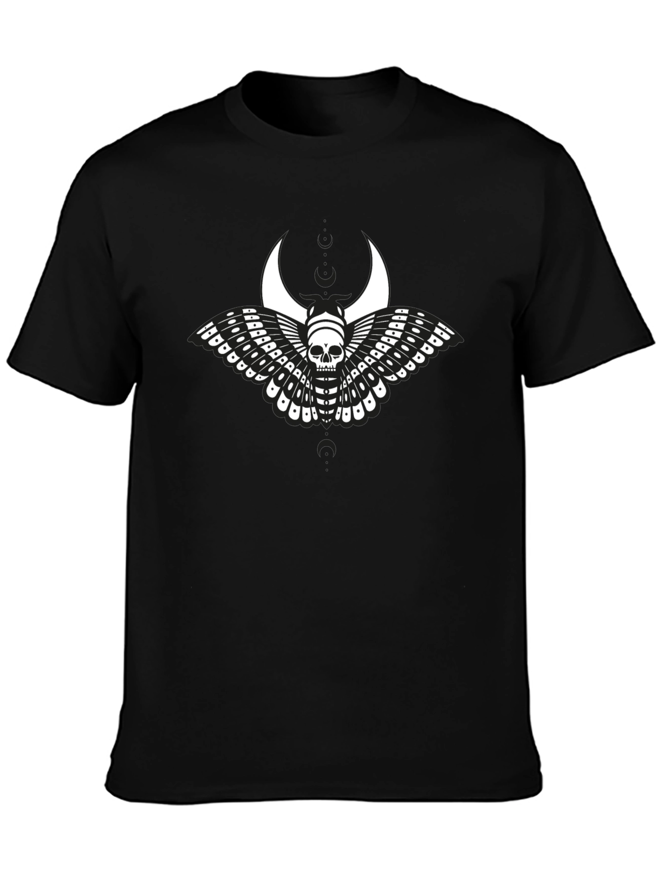 Skull Moth Graphic T-Shirt - Black Cotton Tee