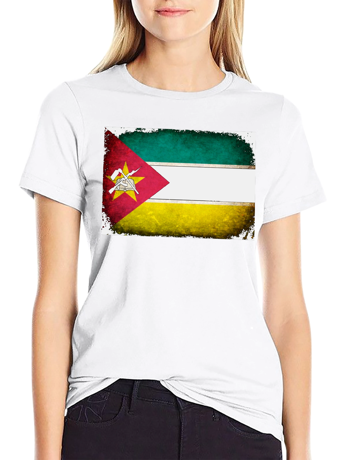 Mozambique Flag T-Shirt - Patriotic Grunge Tee