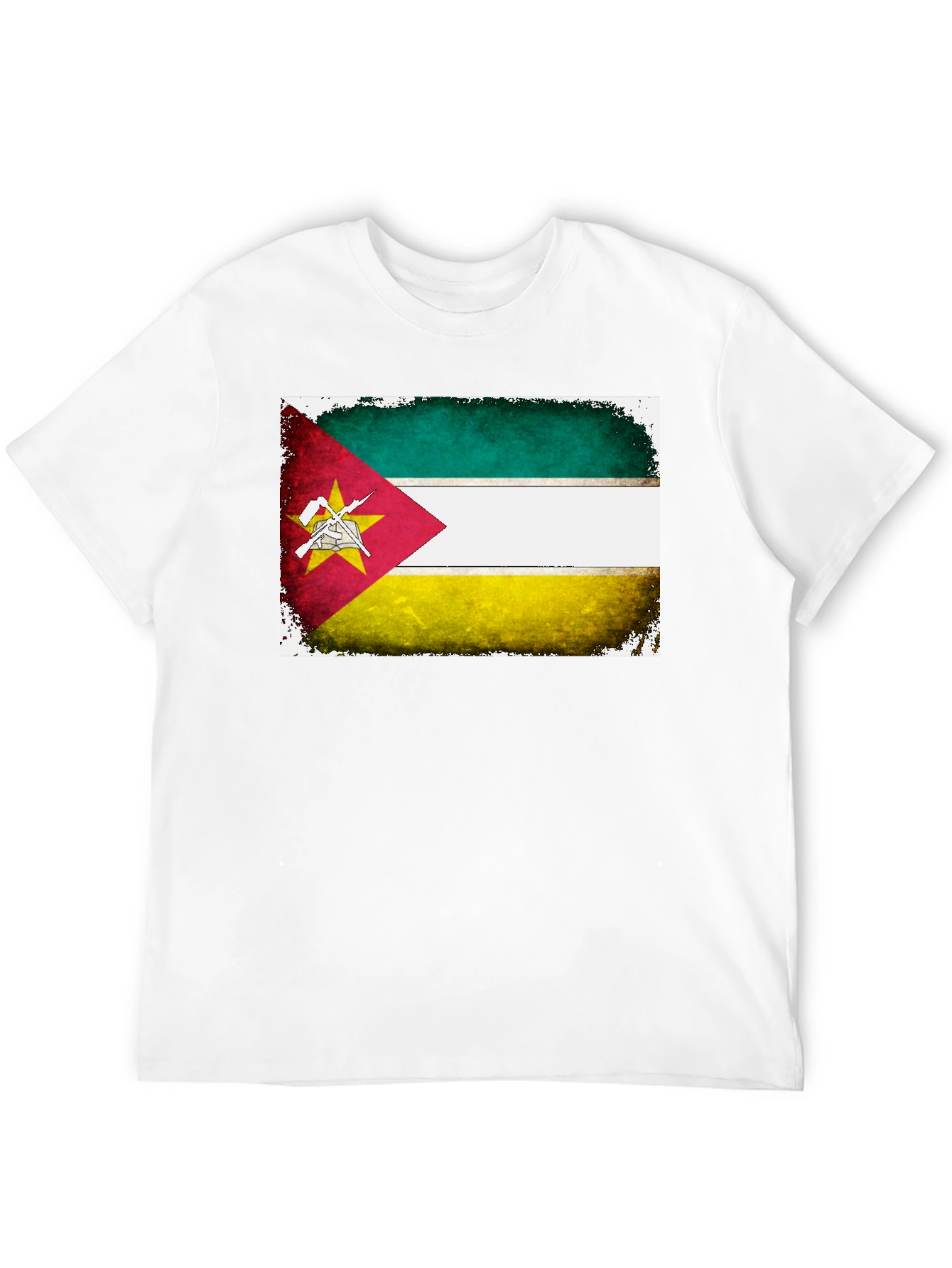 Mozambique Flag T-Shirt - Patriotic Grunge Tee