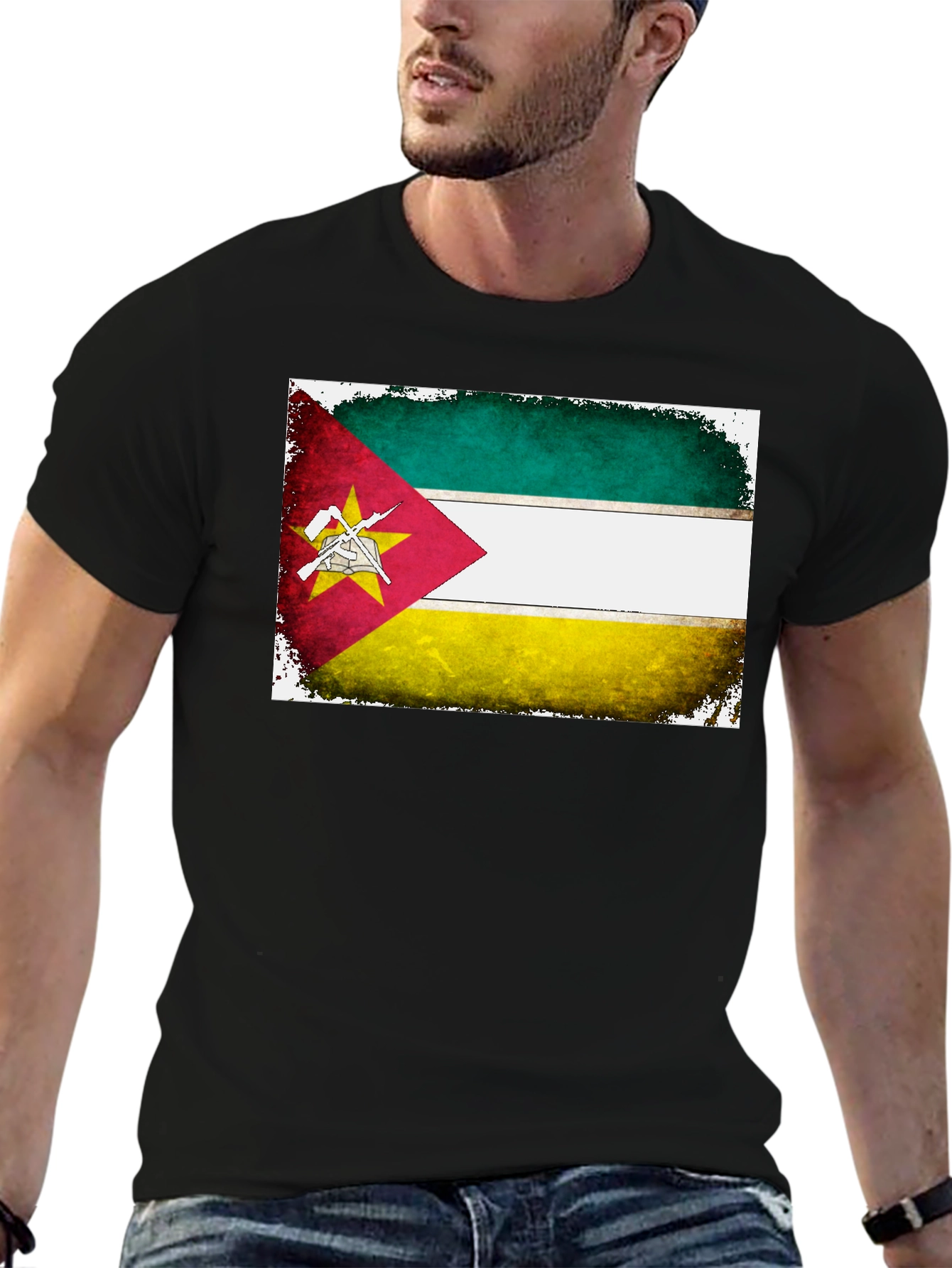 Mozambique Flag T-Shirt - Patriotic Grunge Tee