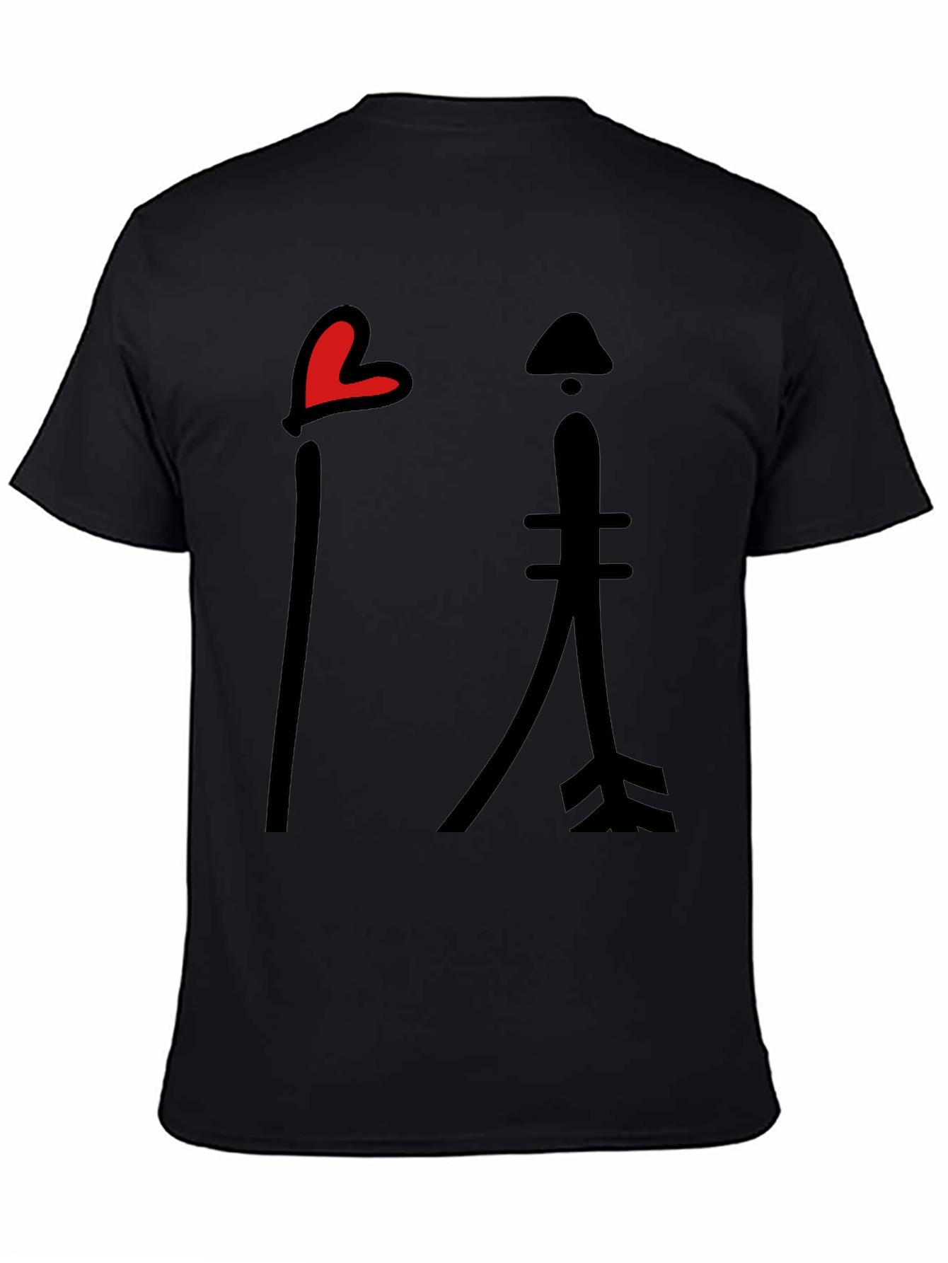 Heart & Arrow Graphic Tee - Casual Black T-Shirt