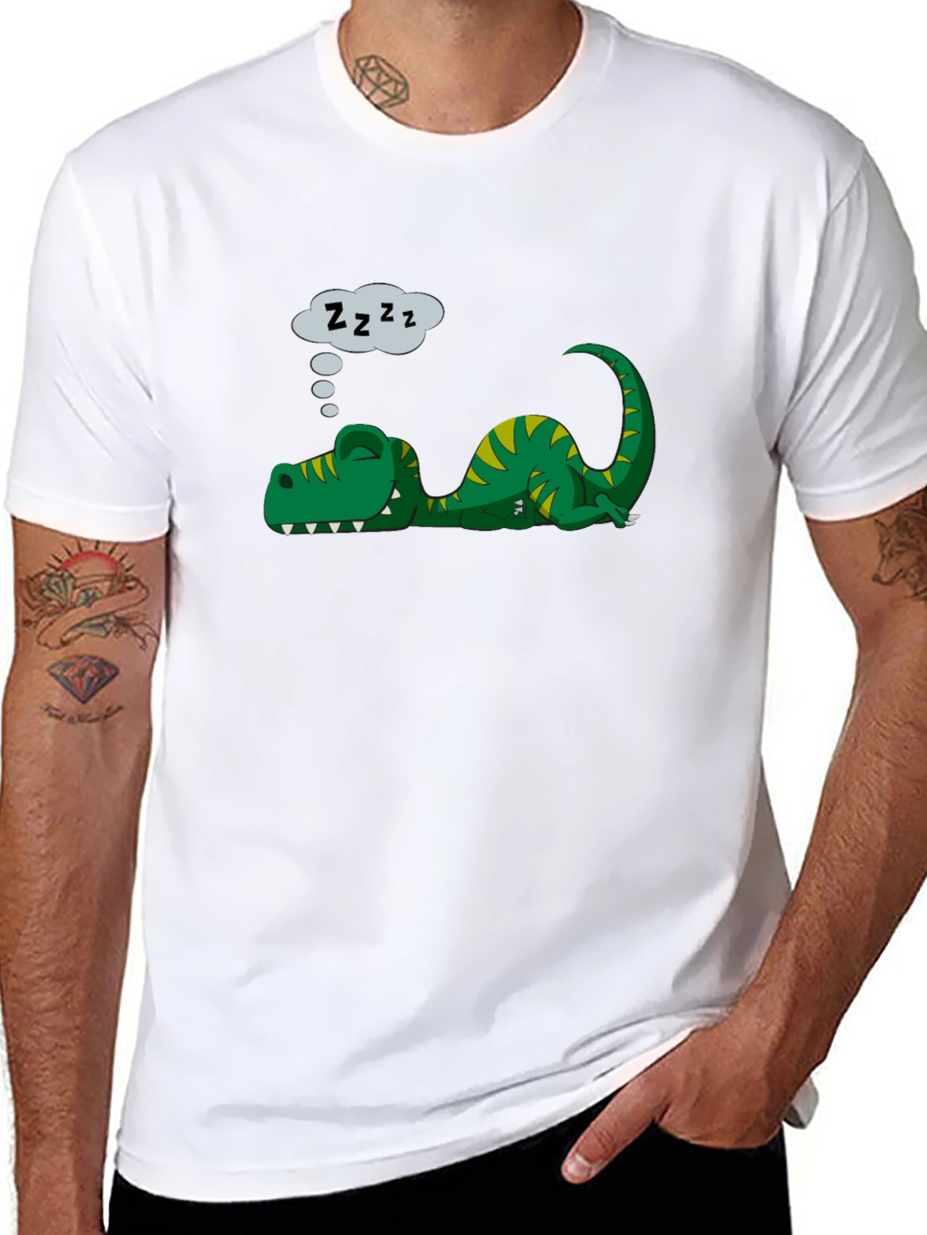 Sleeping Dinosaur T-Shirt - Funny Dino Tee