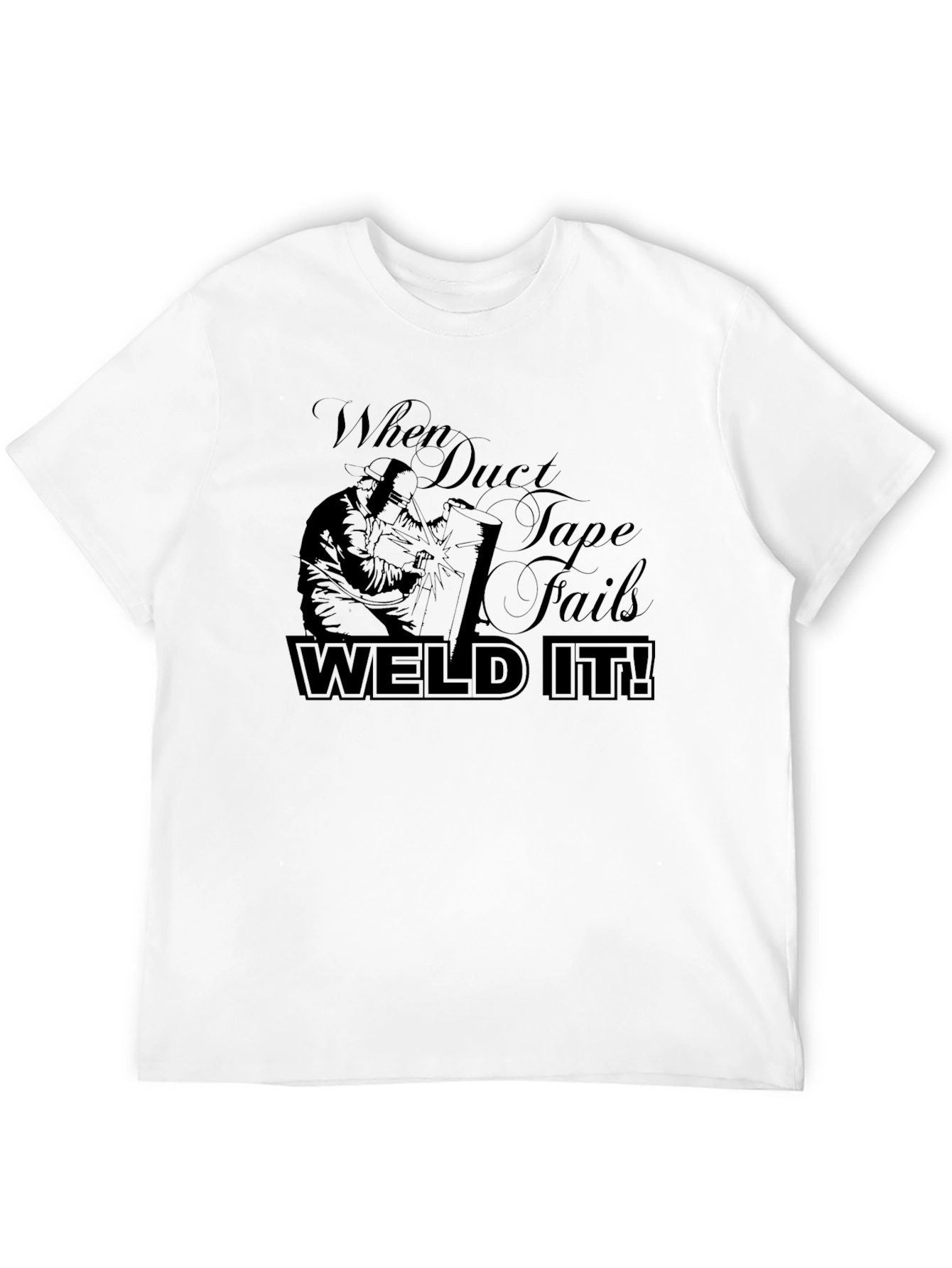 Weld It! Black Graphic T-Shirt - Duct Tape Fails
