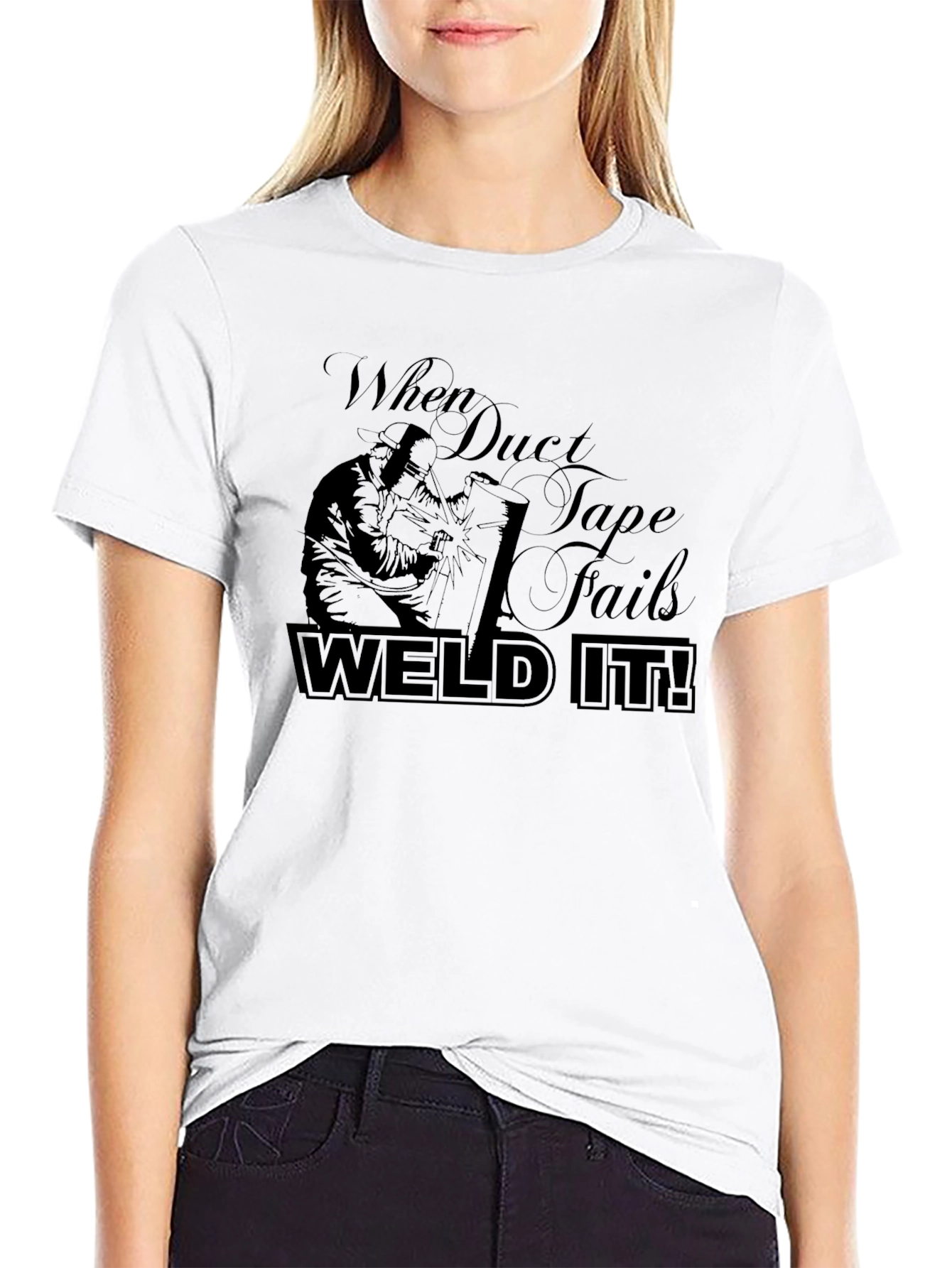 Weld It! Black Graphic T-Shirt - Duct Tape Fails