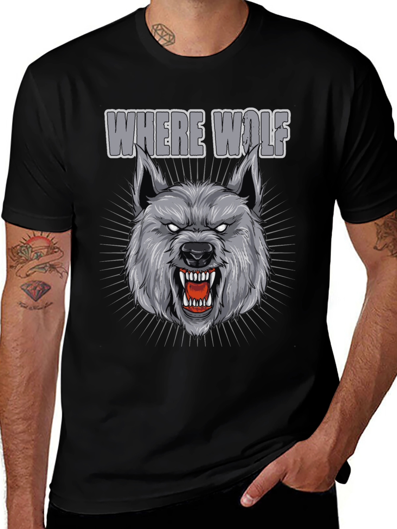 Where Wolf Graphic Tee - Black Cotton Shirt