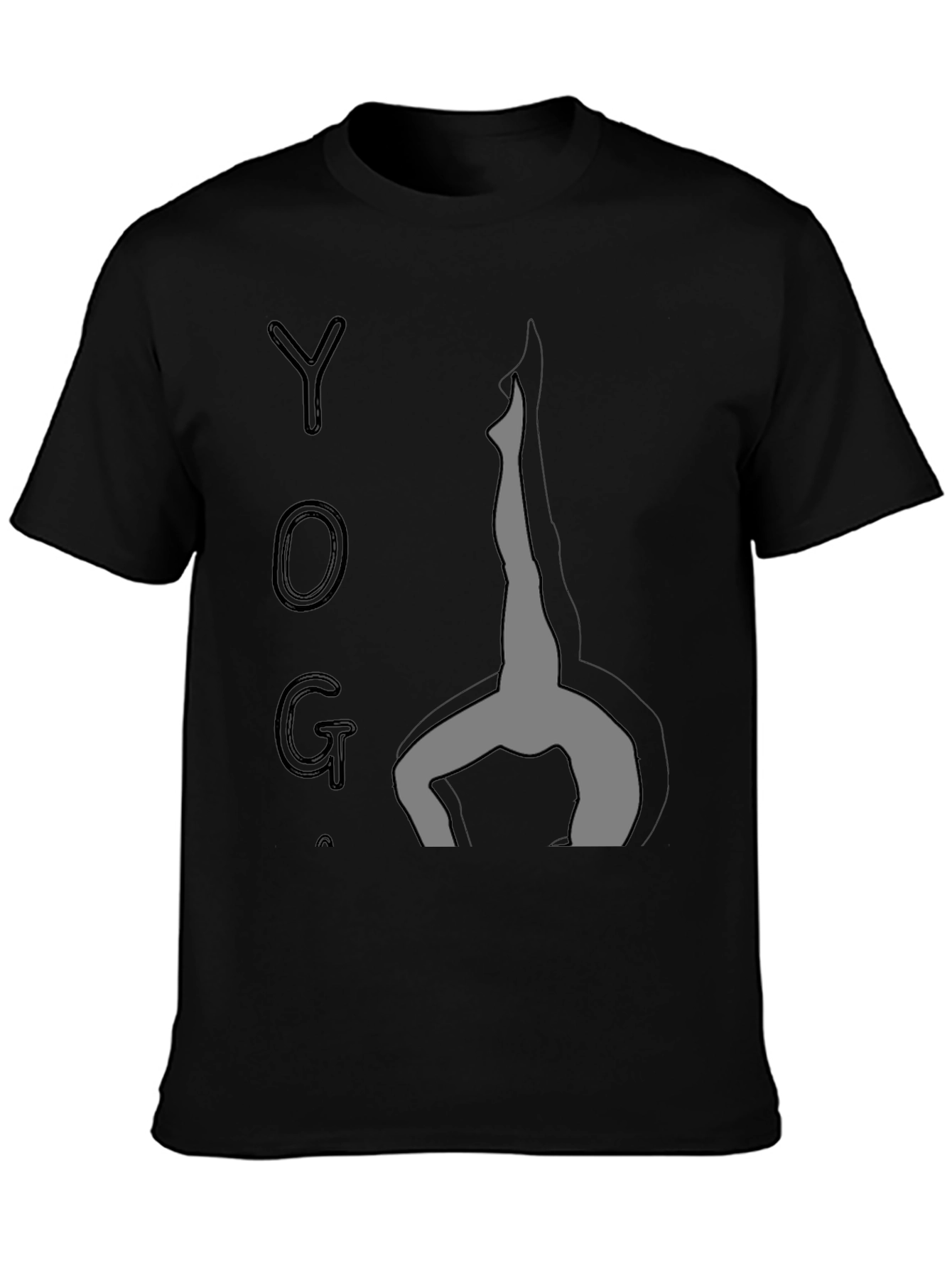 Yoga Pose Graphic Tee - Black Cotton Comfort