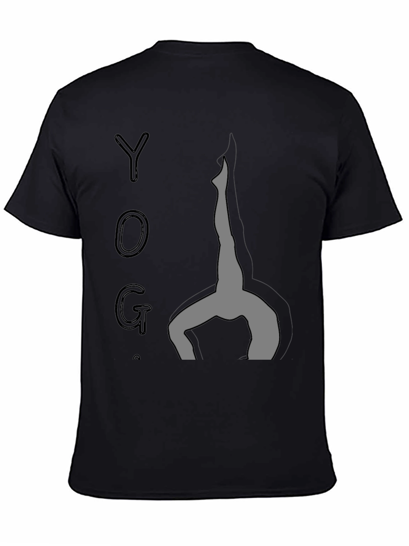 Yoga Pose Graphic Tee - Black Cotton Comfort