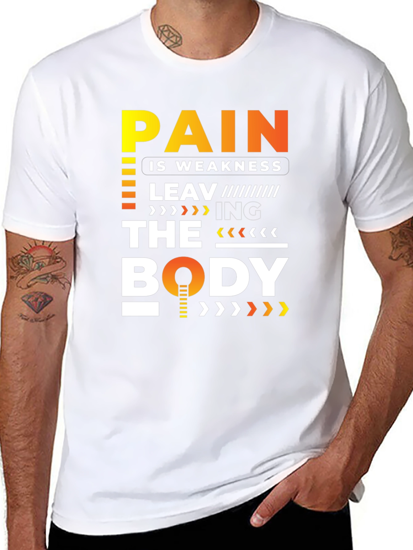 Pain is Weakness T-Shirt - Gym Motivation