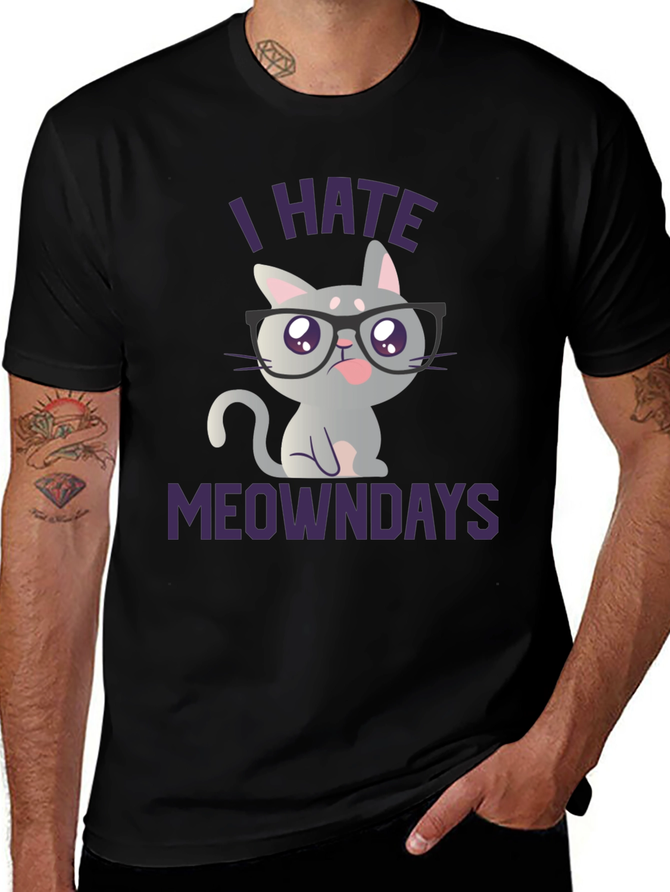 I Hate Meowndays T-Shirt - Funny Cat Lover Tee