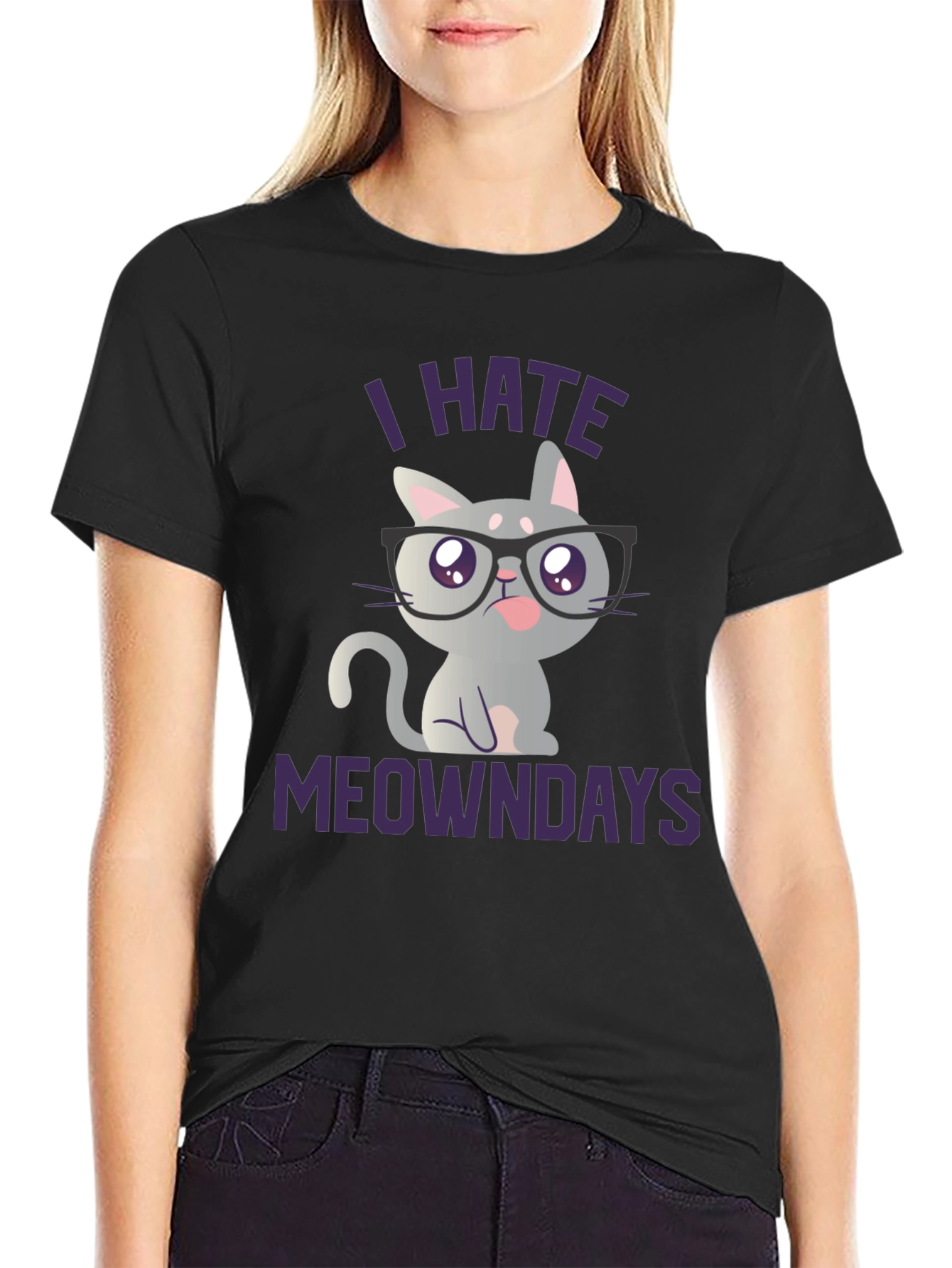 I Hate Meowndays T-Shirt - Funny Cat Lover Tee
