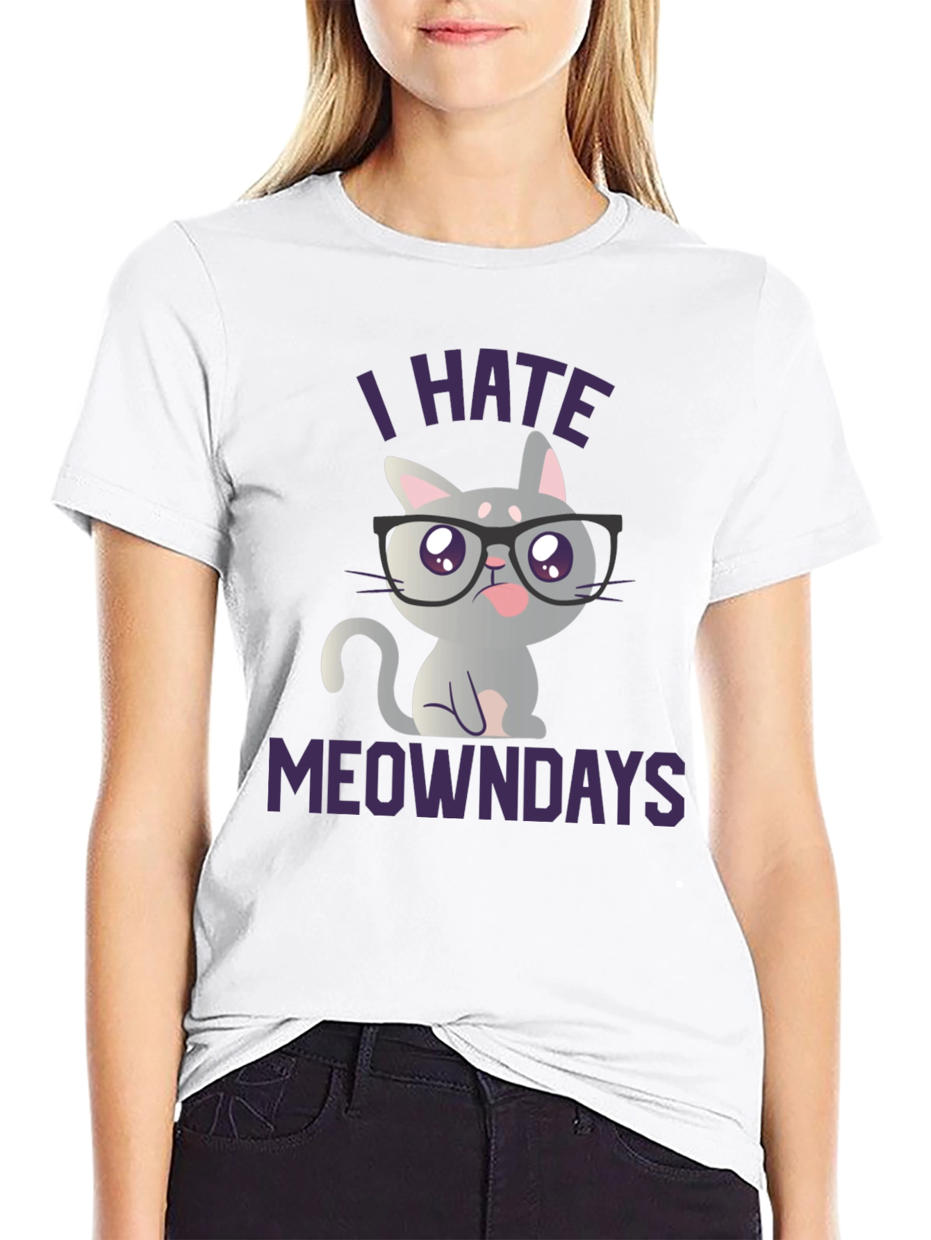 I Hate Meowndays T-Shirt - Funny Cat Lover Tee