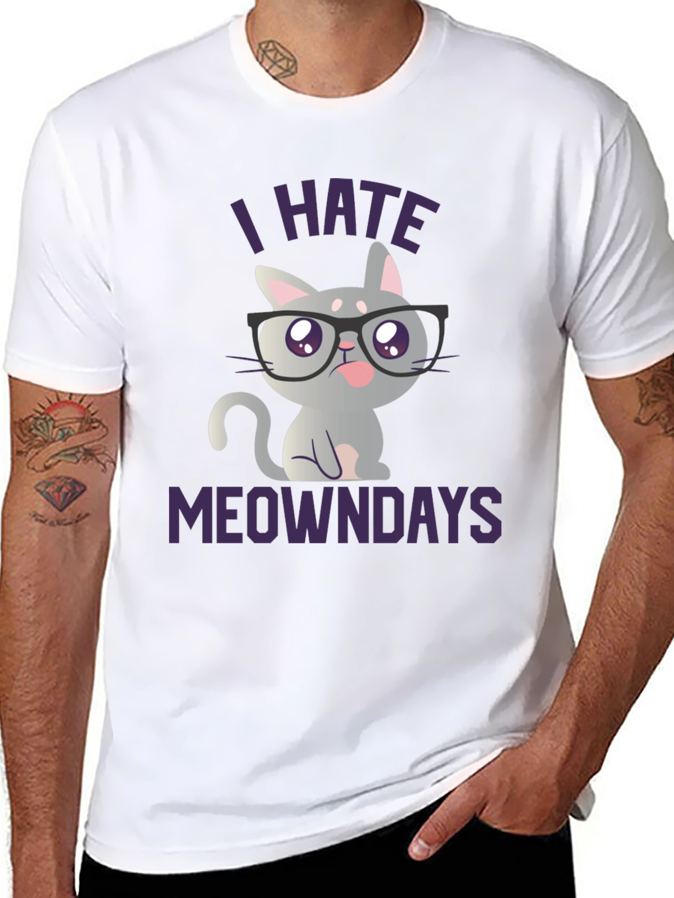 I Hate Meowndays T-Shirt - Funny Cat Lover Tee