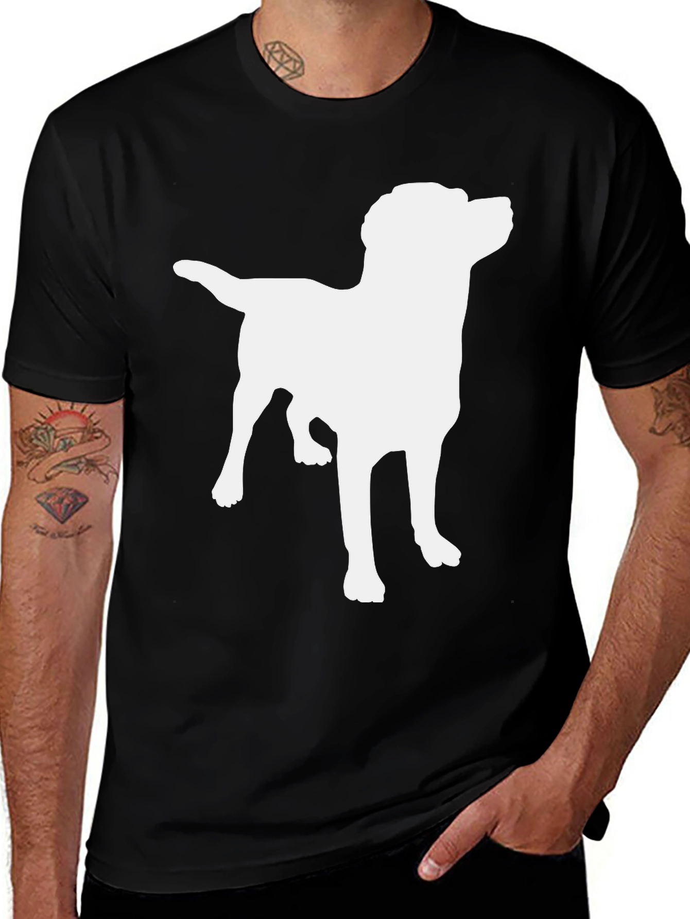 Dog Silhouette T-Shirt - Classic Black Tee