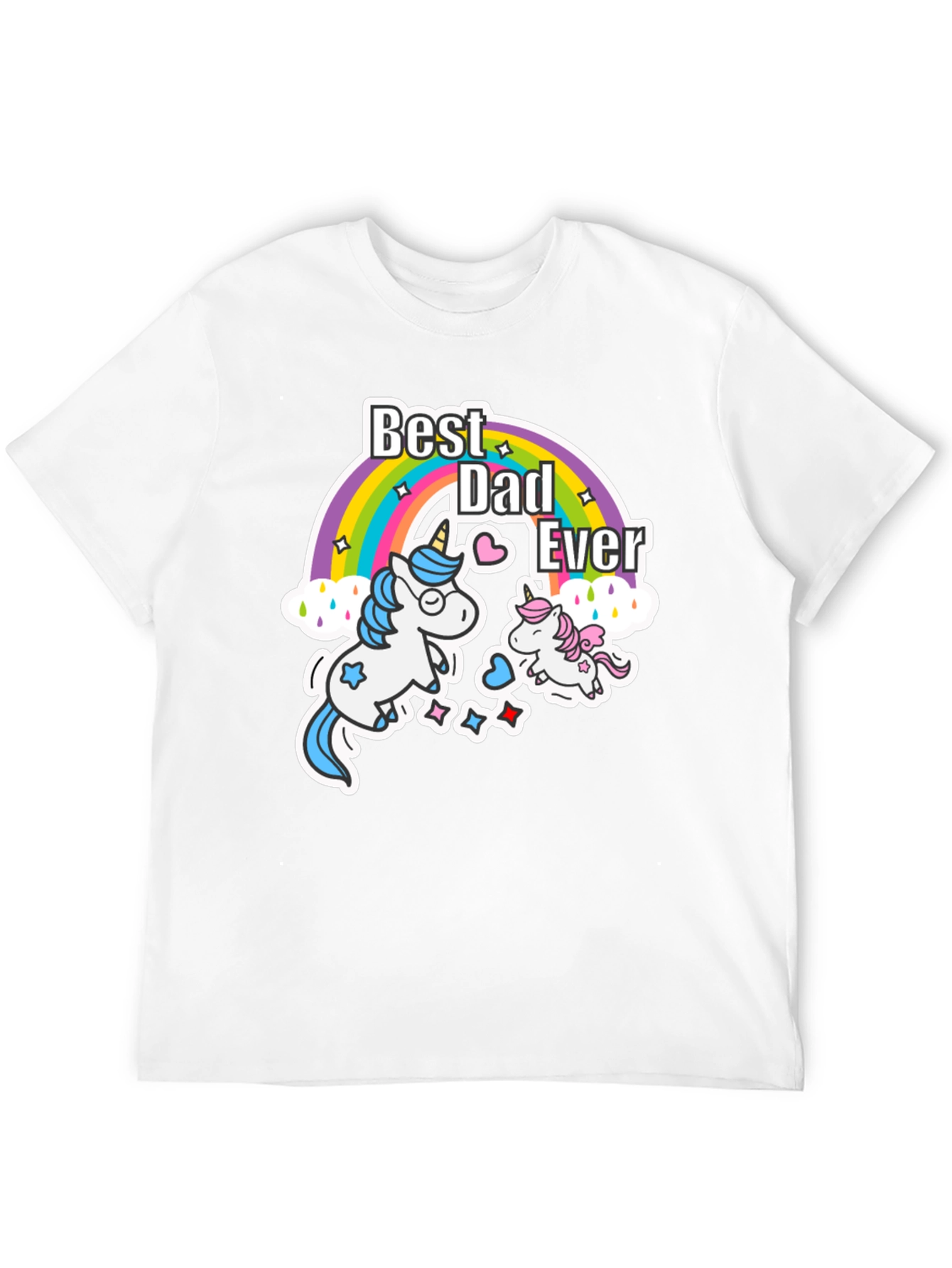 Best Dad Ever Unicorn Rainbow T-Shirt