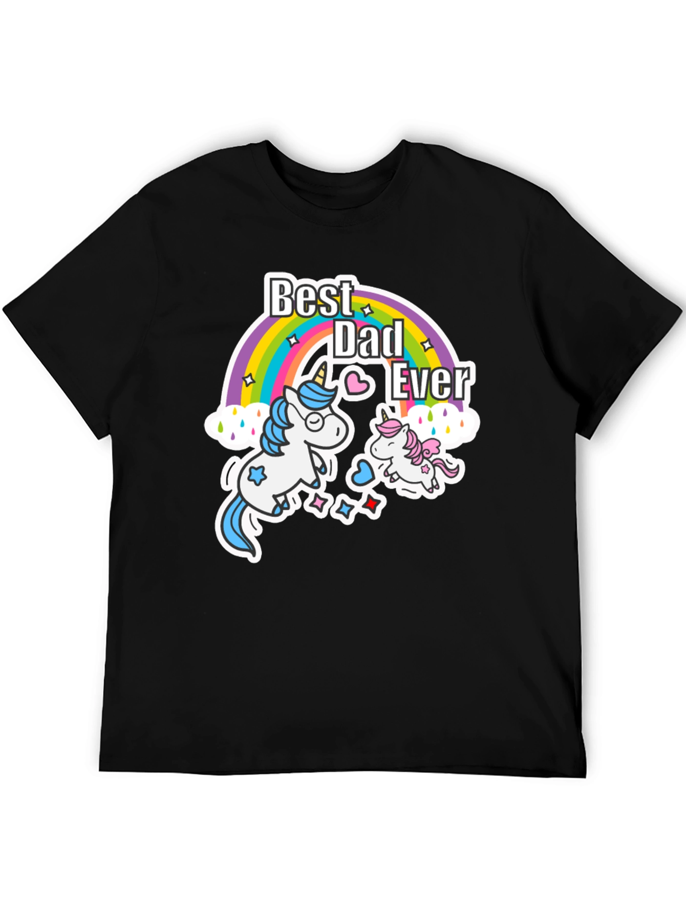 Best Dad Ever Unicorn Rainbow T-Shirt