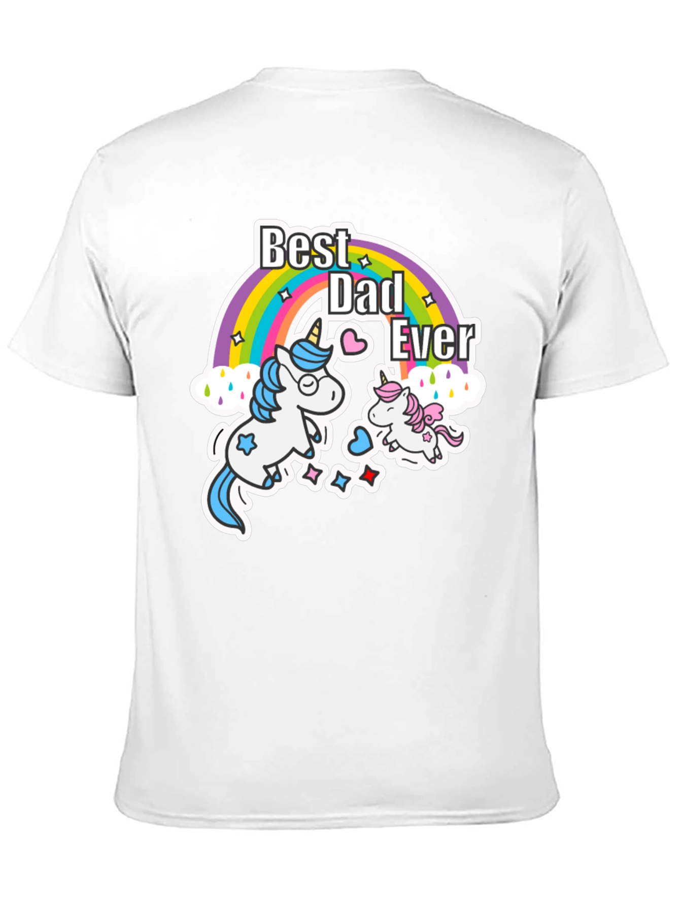 Best Dad Ever Unicorn Rainbow T-Shirt