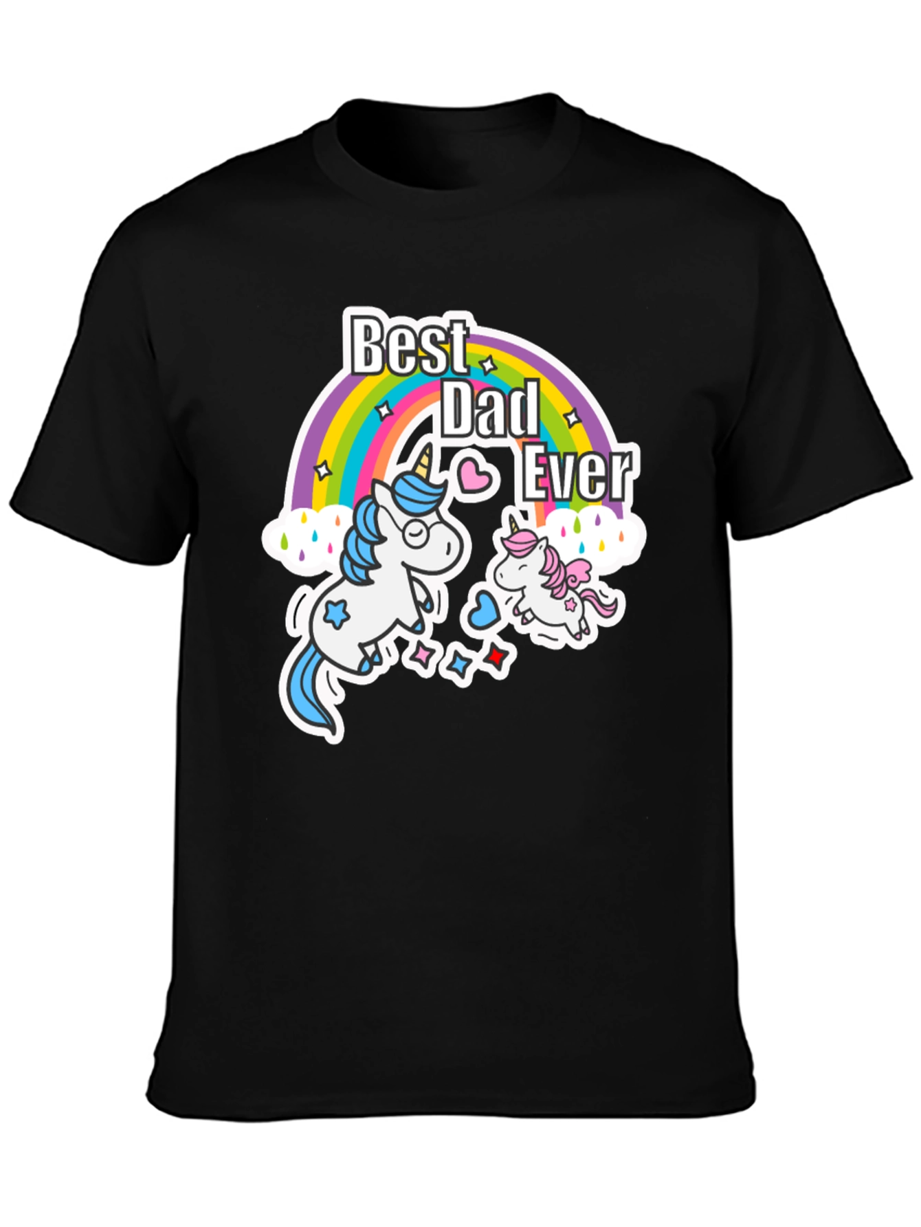 Best Dad Ever Unicorn Rainbow T-Shirt