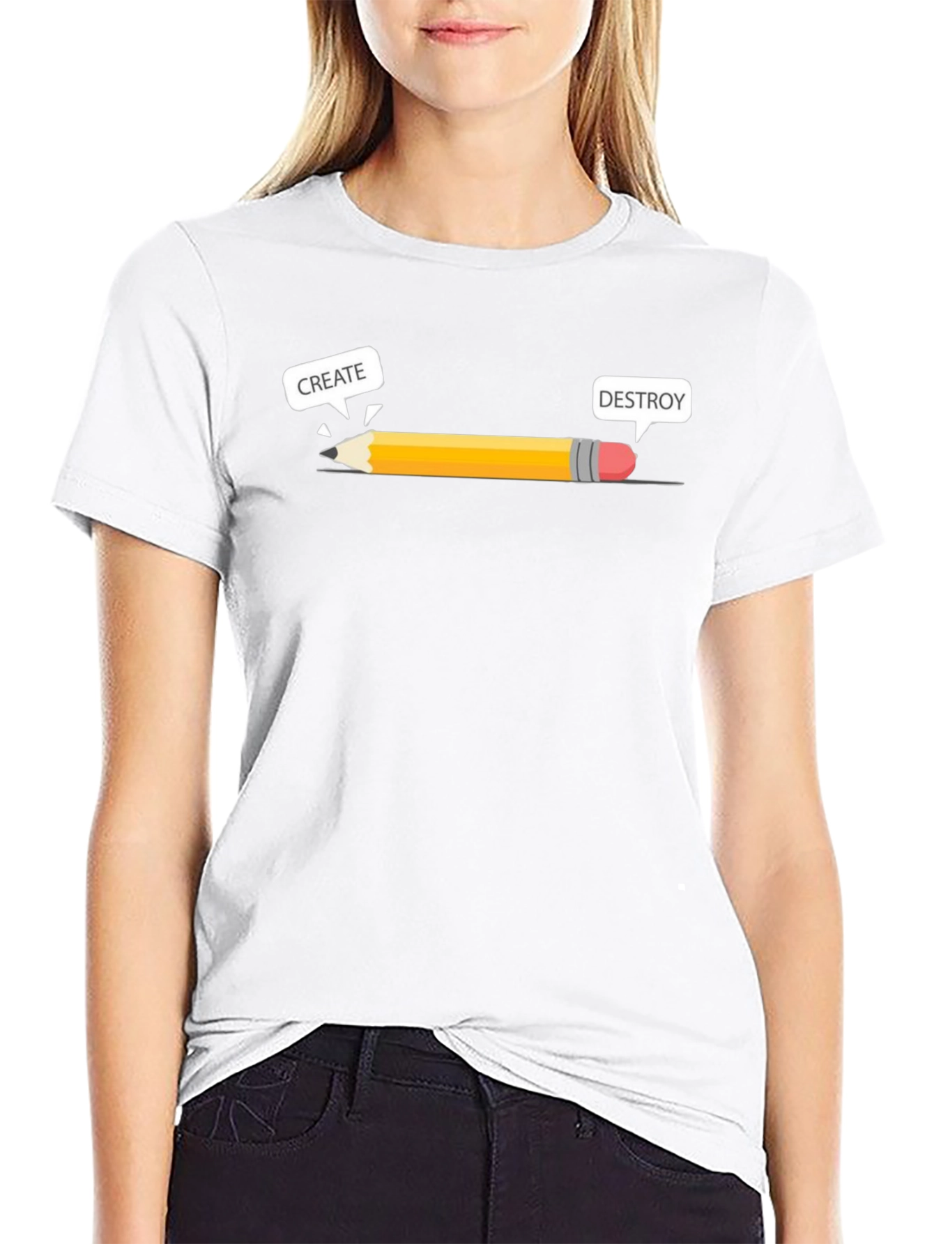 Create Destroy Pencil Graphic Tee