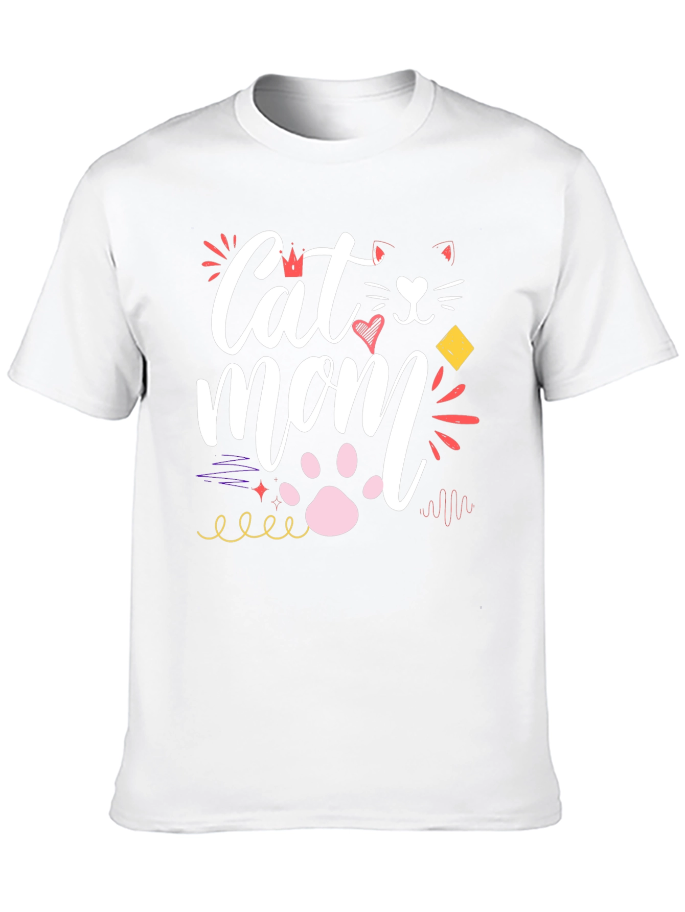 Cat Mom Graphic Tee - Black Cotton T-Shirt
