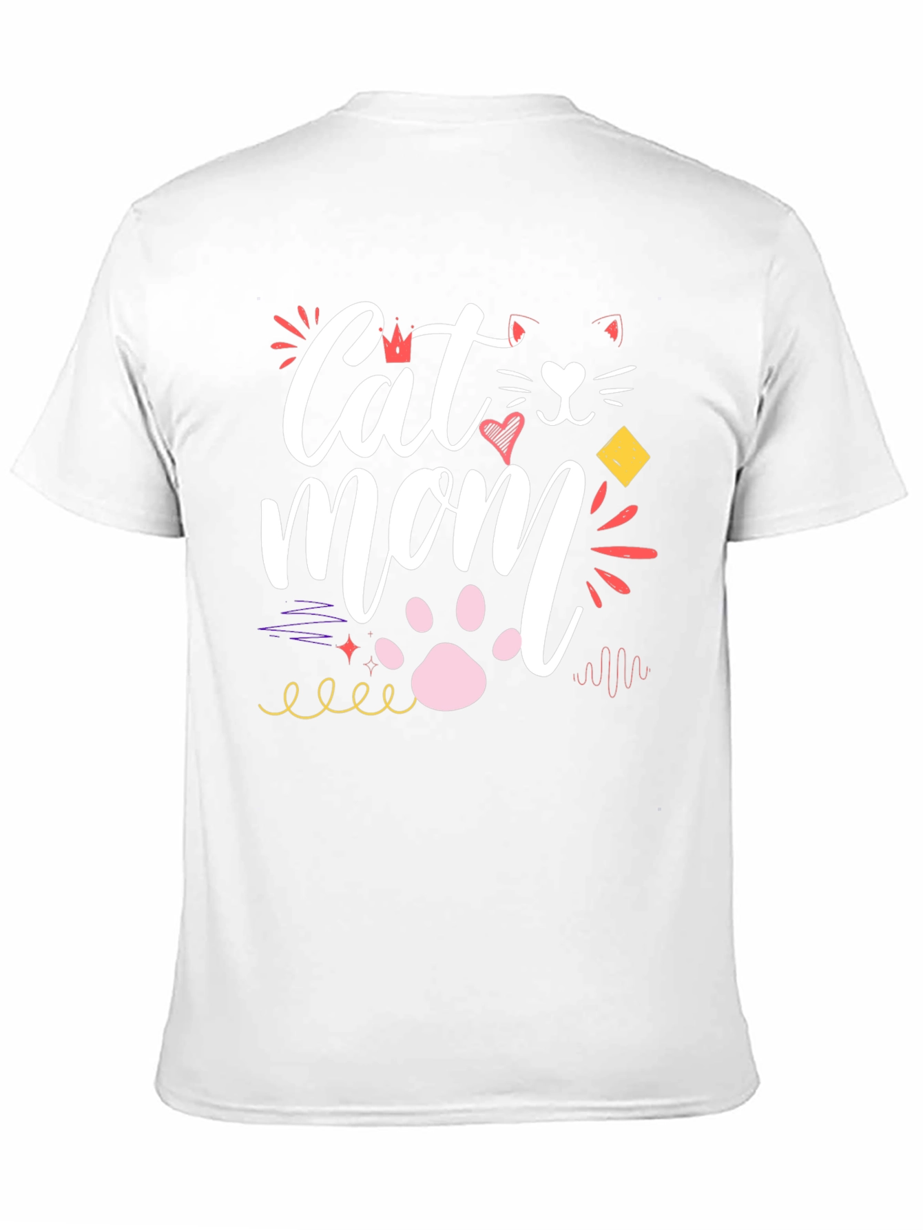 Cat Mom Graphic Tee - Black Cotton T-Shirt