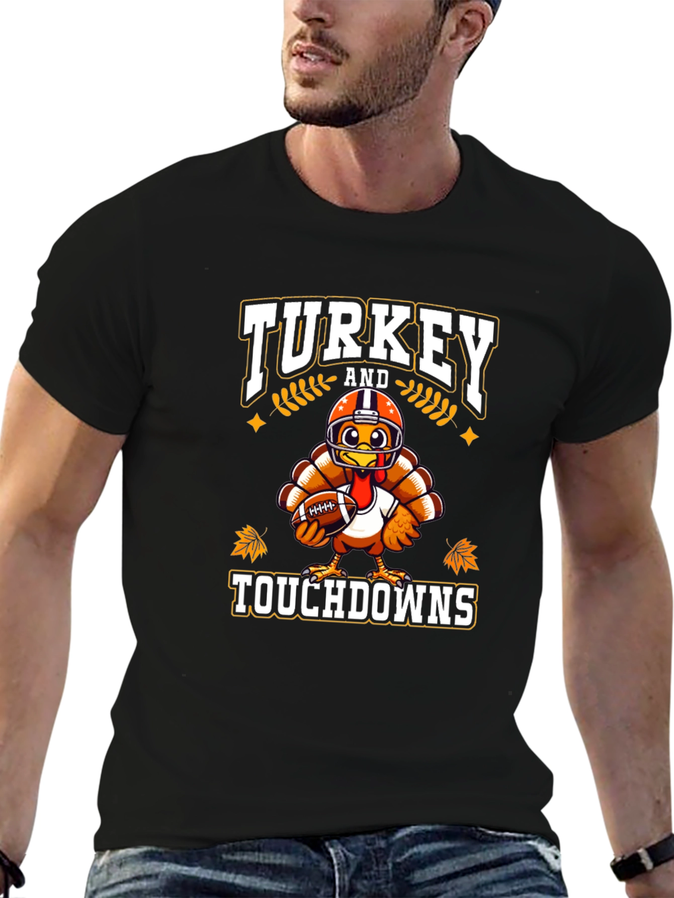Turkey Touchdowns T-Shirt - Thanksgiving Football Tee