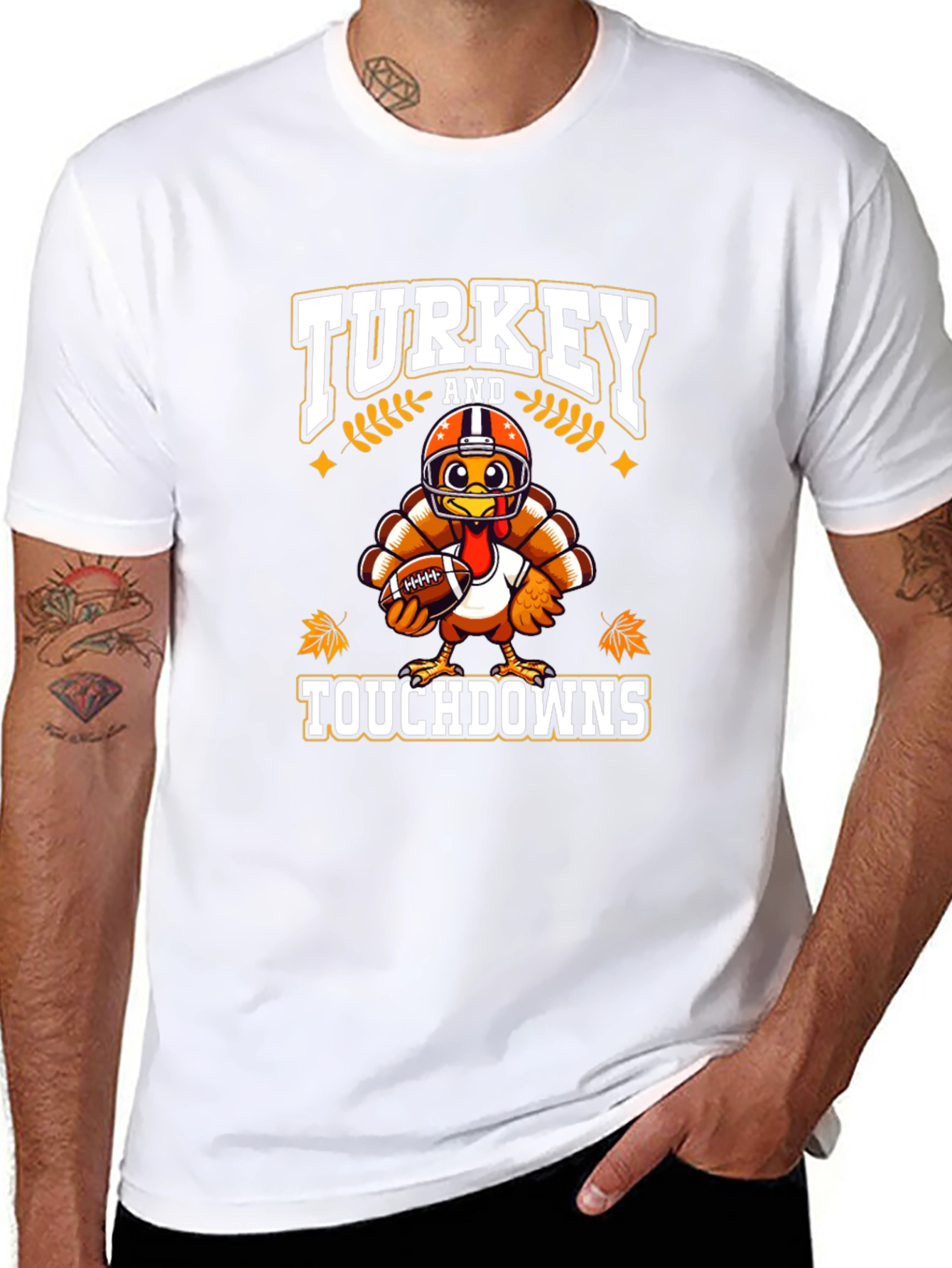 Turkey Touchdowns T-Shirt - Thanksgiving Football Tee