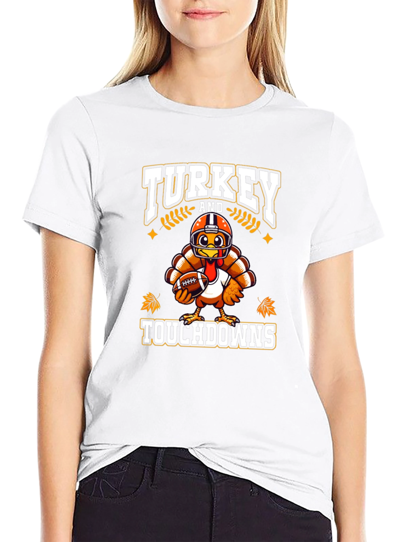 Turkey Touchdowns T-Shirt - Thanksgiving Football Tee