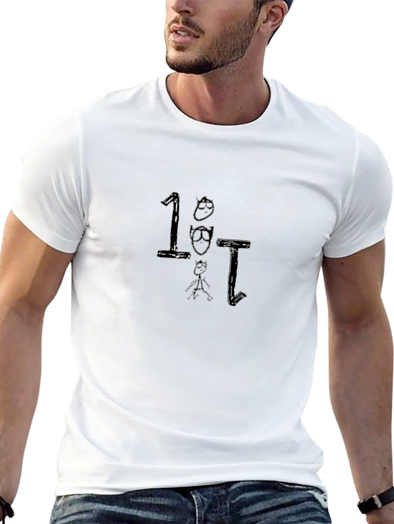 Unique Black T-Shirt with Cool Doodle Design