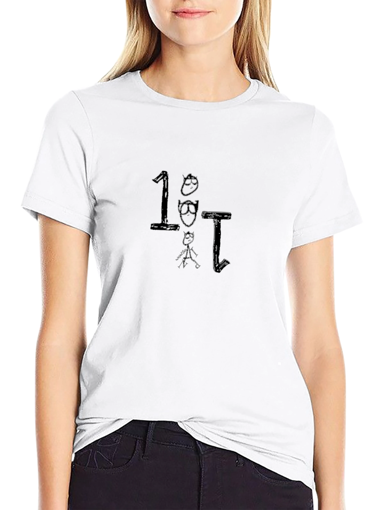 Unique Black T-Shirt with Cool Doodle Design