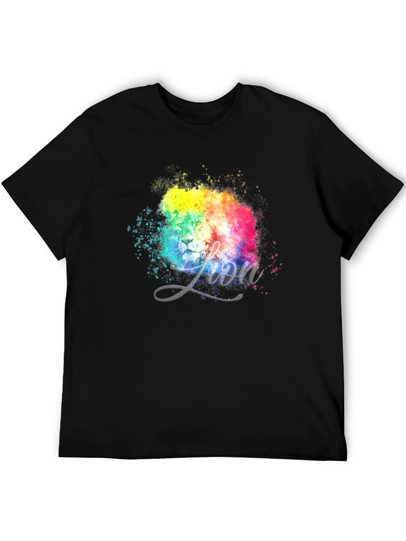 Vibrant Lion Graphic Tee - Modern Artistic Design