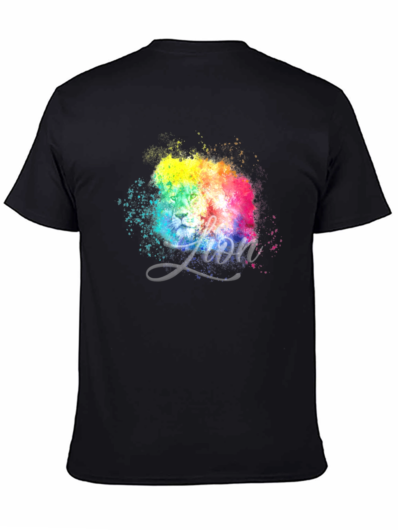 Vibrant Lion Graphic Tee - Modern Artistic Design