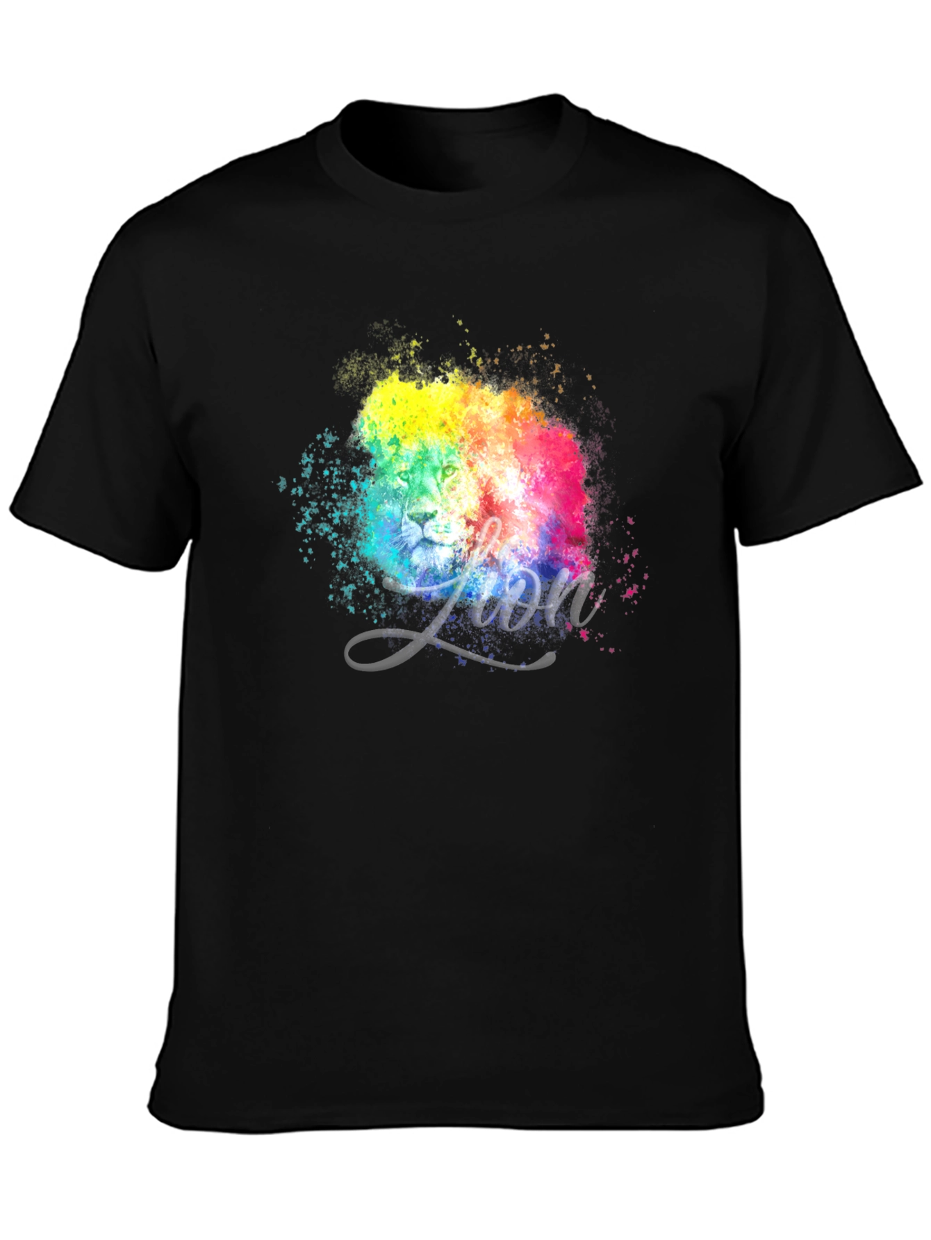 Vibrant Lion Graphic Tee - Modern Artistic Design