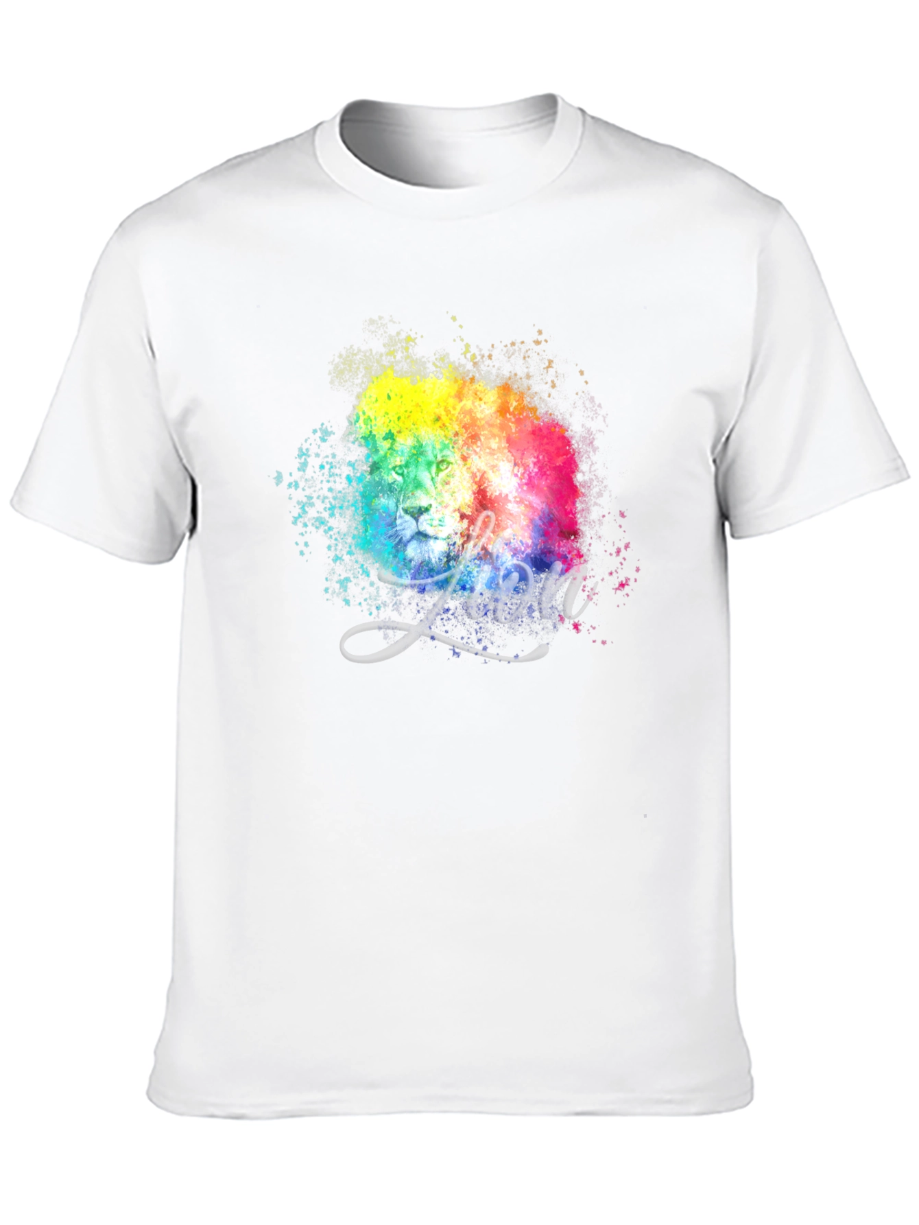Vibrant Lion Graphic Tee - Modern Artistic Design